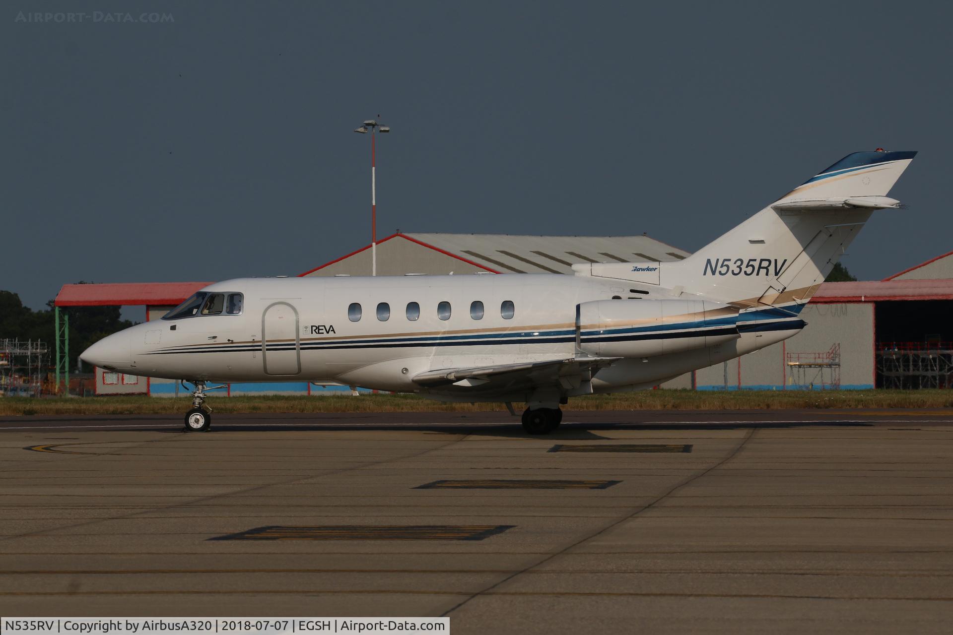 N535RV, 1998 Raytheon Hawker 800XP C/N 258355, Parked on Saxon Ramp