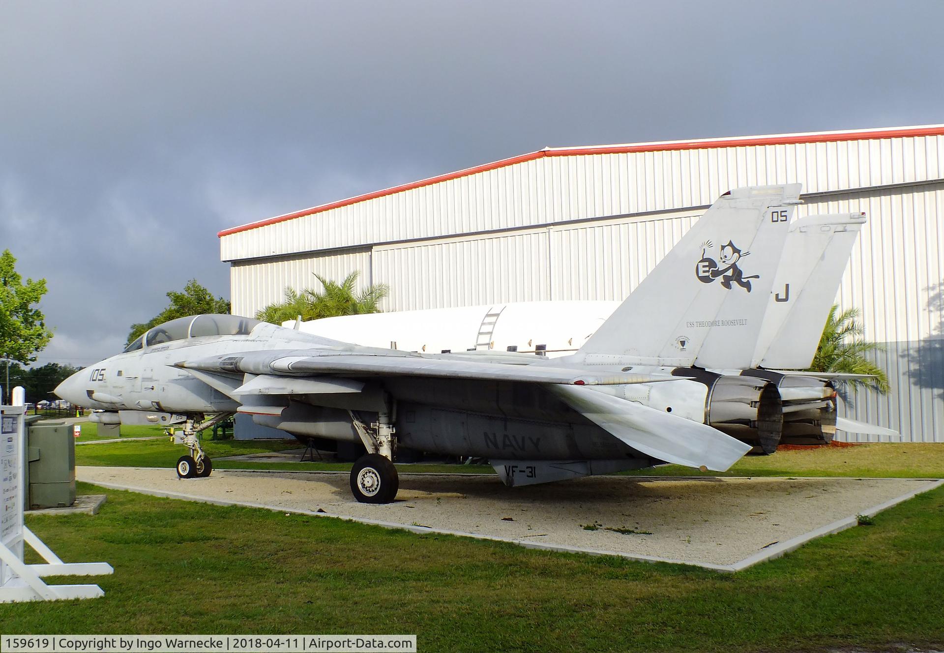 159619, Grumman F-14A Tomcat C/N 166, Grumman F-14D Tomcat outside the Florida Air Museum (ex ISAM) during 2018 Sun 'n Fun, Lakeland FL
