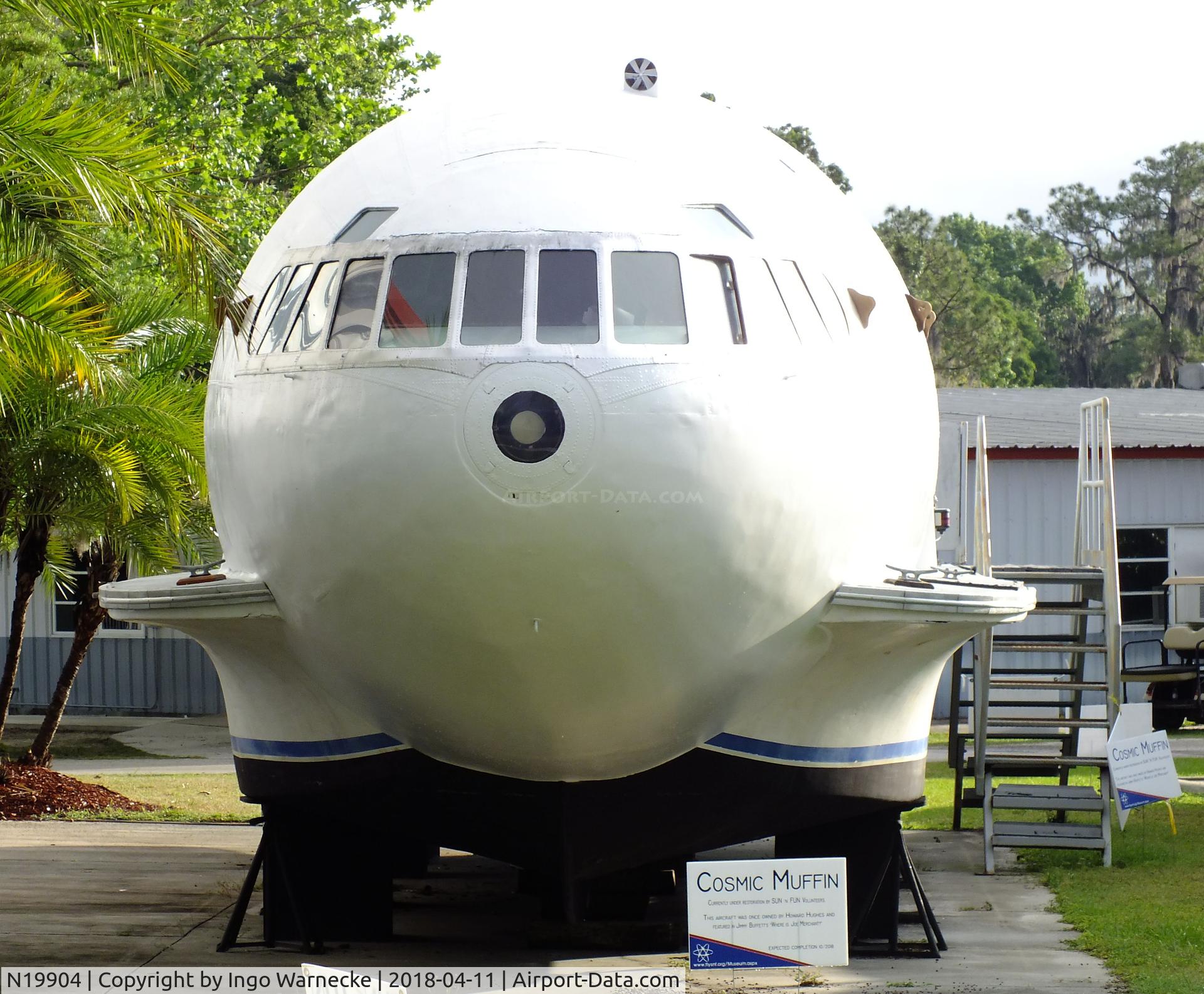 N19904, 1939 Boeing SA-307B Stratoliner C/N 1997, Boeing 307B Stratoliner (fuselage converted to houseboat) outside the Florida Air Museum (ex ISAM) during 2018 Sun 'n Fun, Lakeland FL