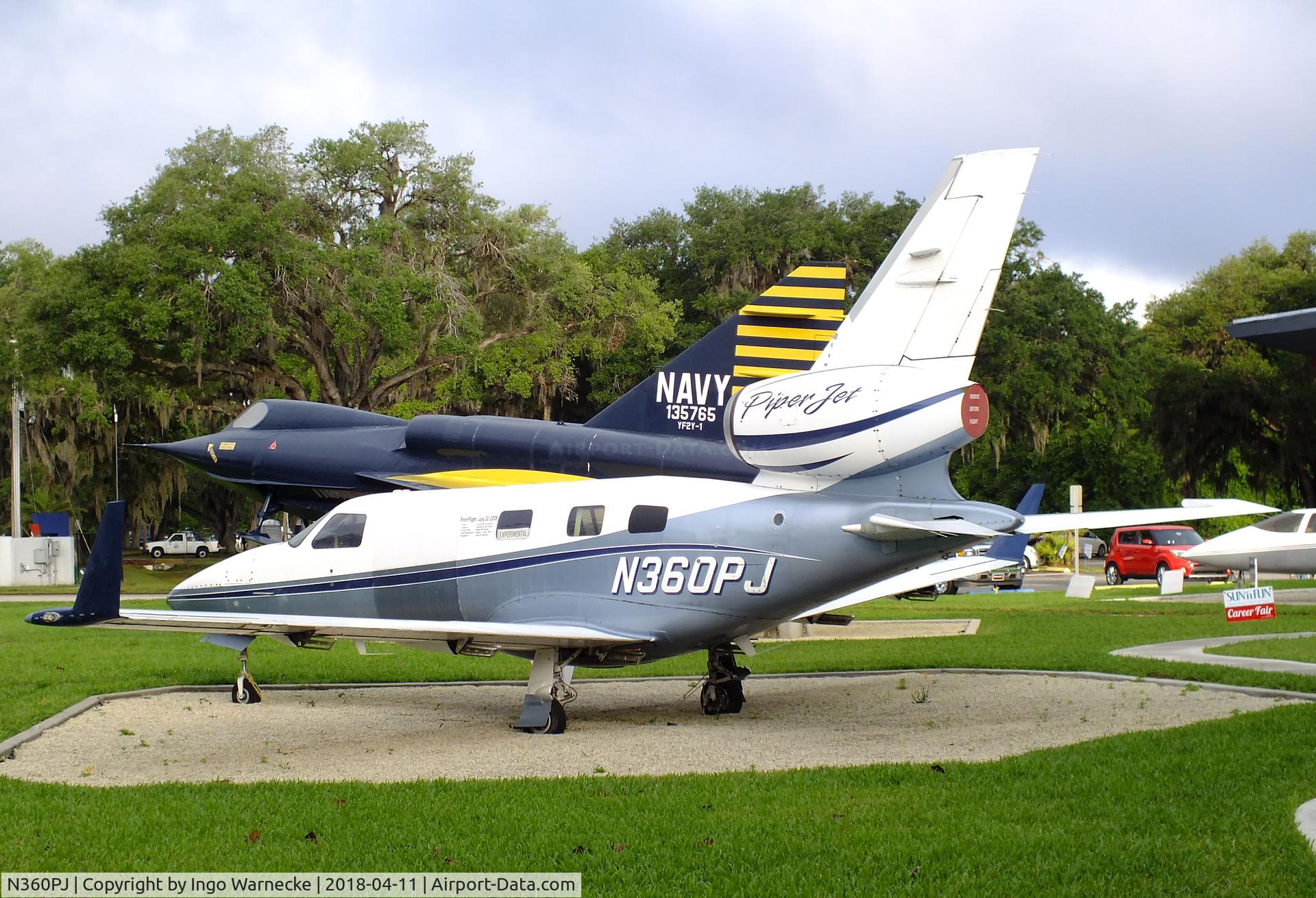 N360PJ, 2008 Piper PA-47-2400J PiperJet C/N 4798E001, Piper PA-47 PiperJet Altaire 360 outside the Florida Air Museum (ex ISAM) during 2018 Sun 'n Fun, Lakeland FL