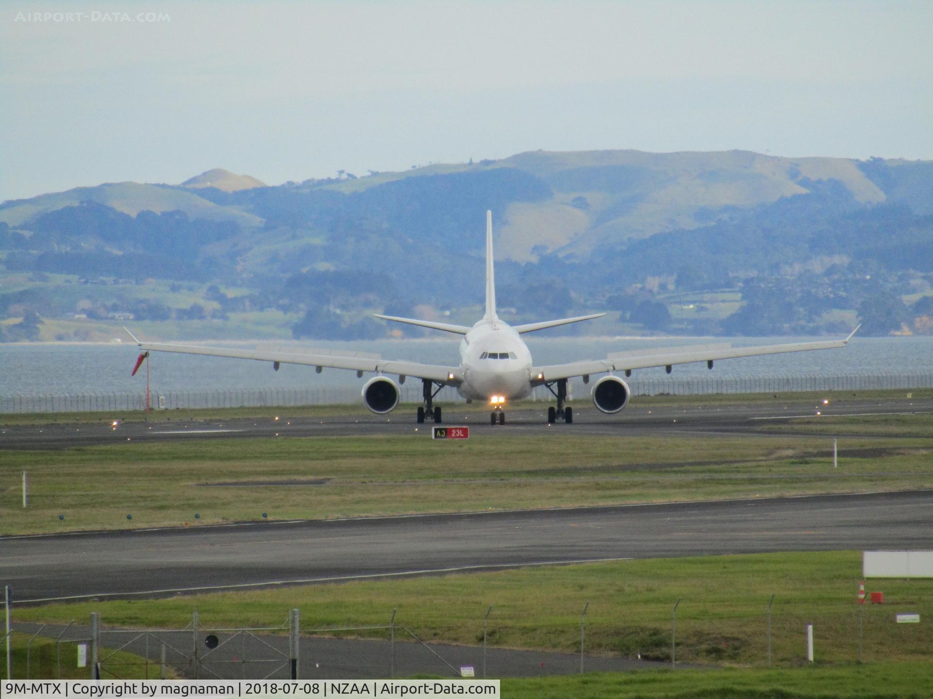 9M-MTX, 2008 Airbus A330-223 C/N 0911, just landed at AKL