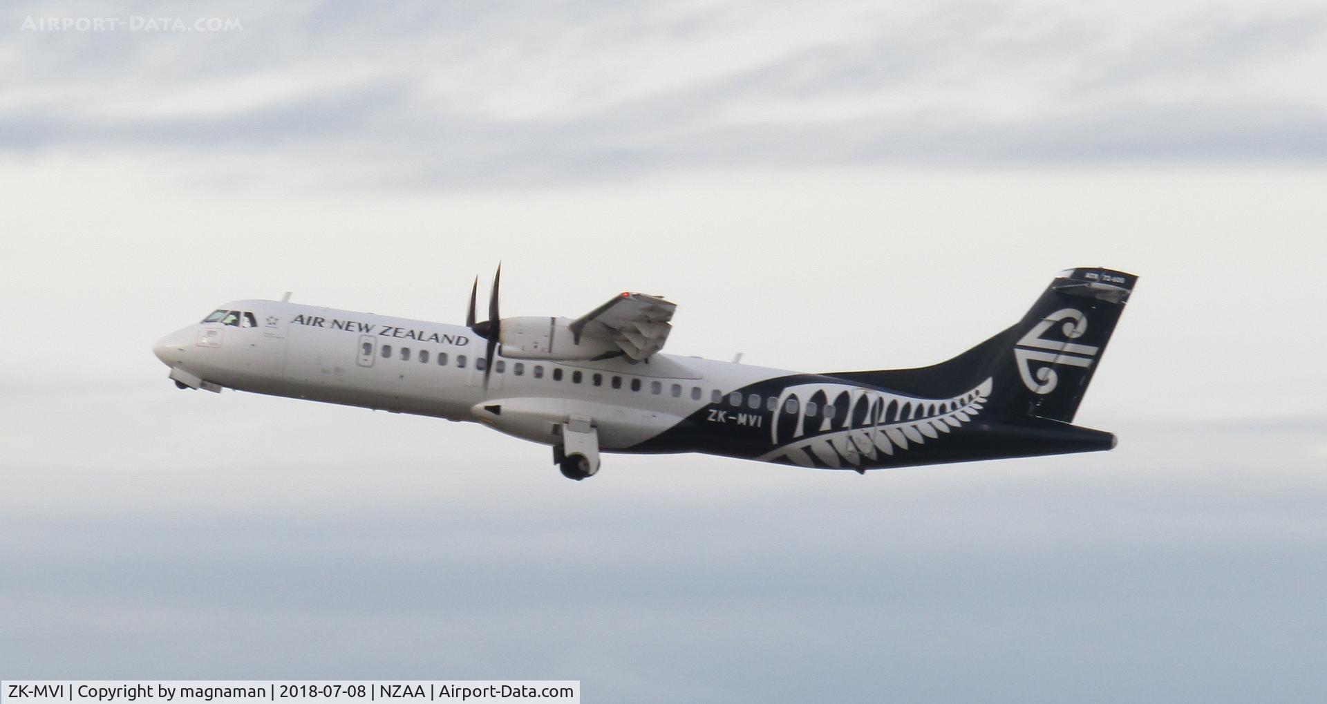 ZK-MVI, 2015 ATR 72-600 C/N 1306, leaving AKL