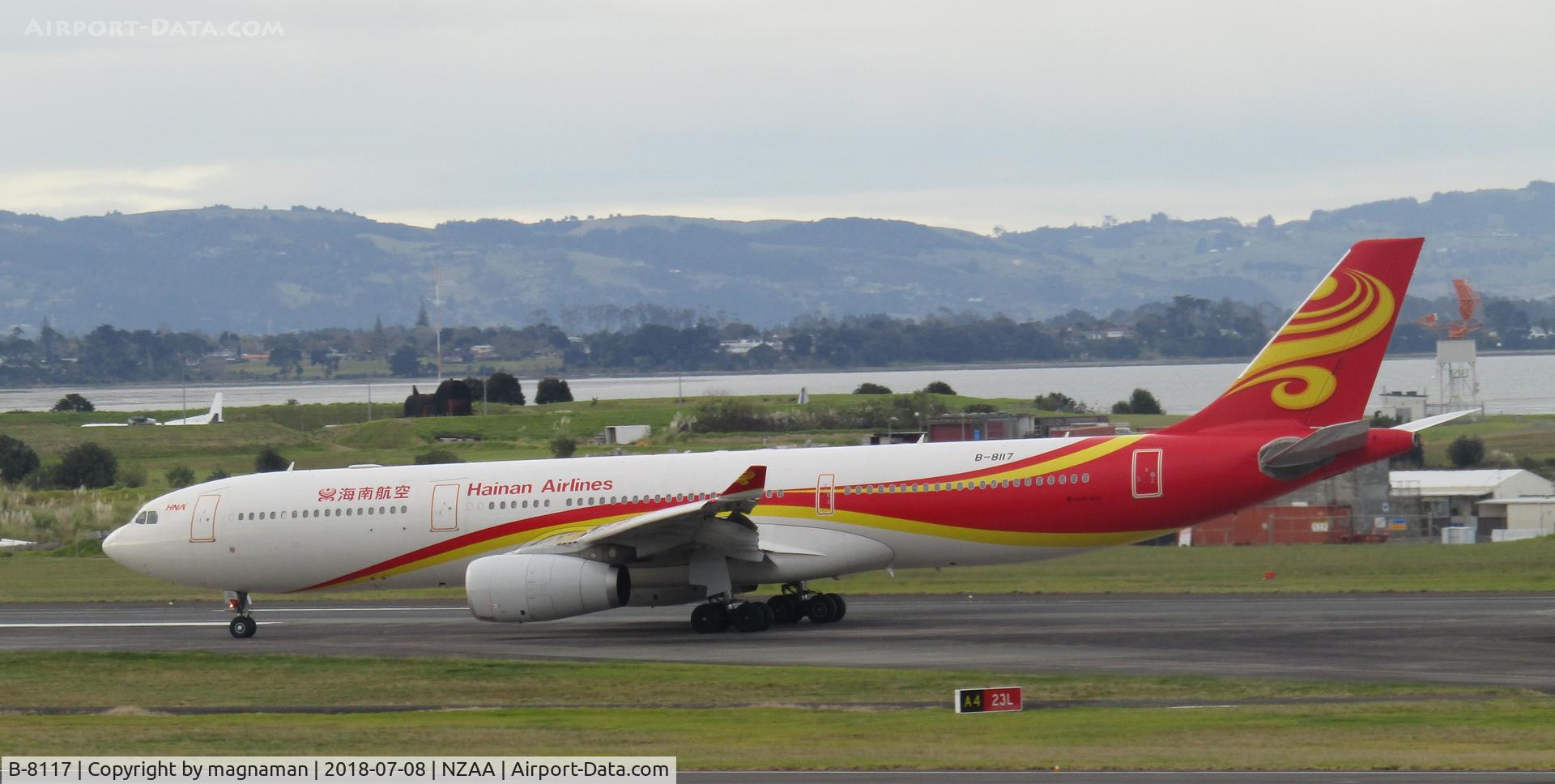 B-8117, 2015 Airbus A330-343 C/N 1677, taxying off runway