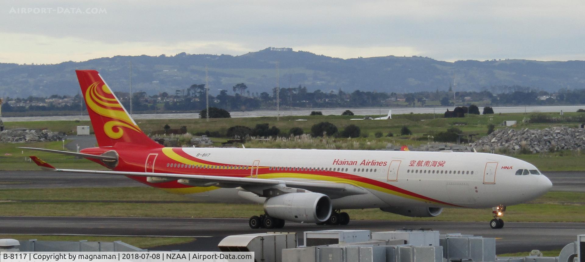 B-8117, 2015 Airbus A330-343 C/N 1677, taxying to gate