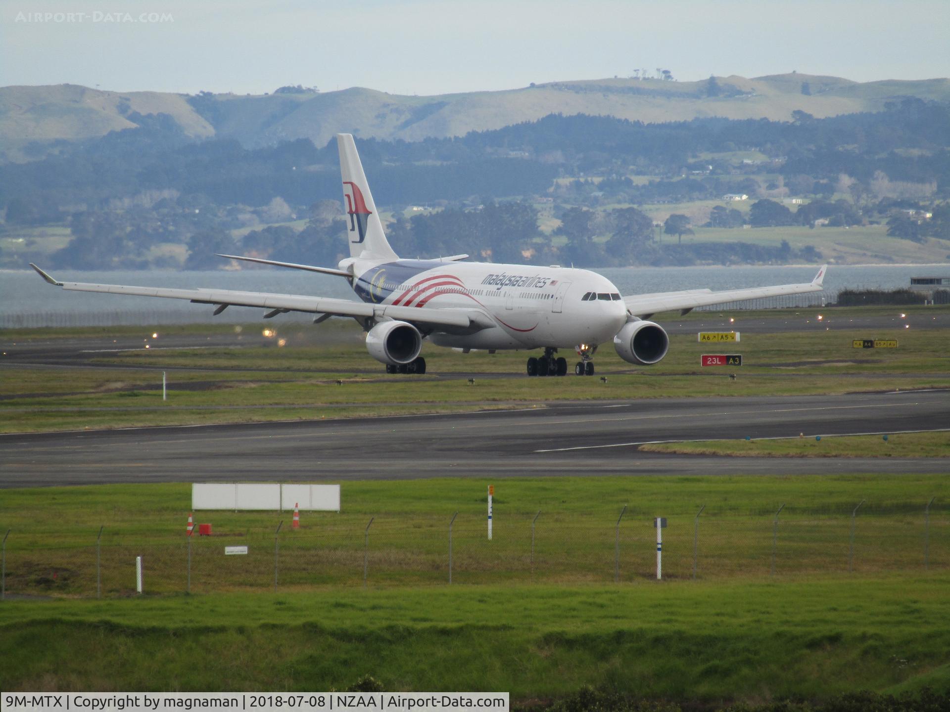 9M-MTX, 2008 Airbus A330-223 C/N 0911, just landed at AKL