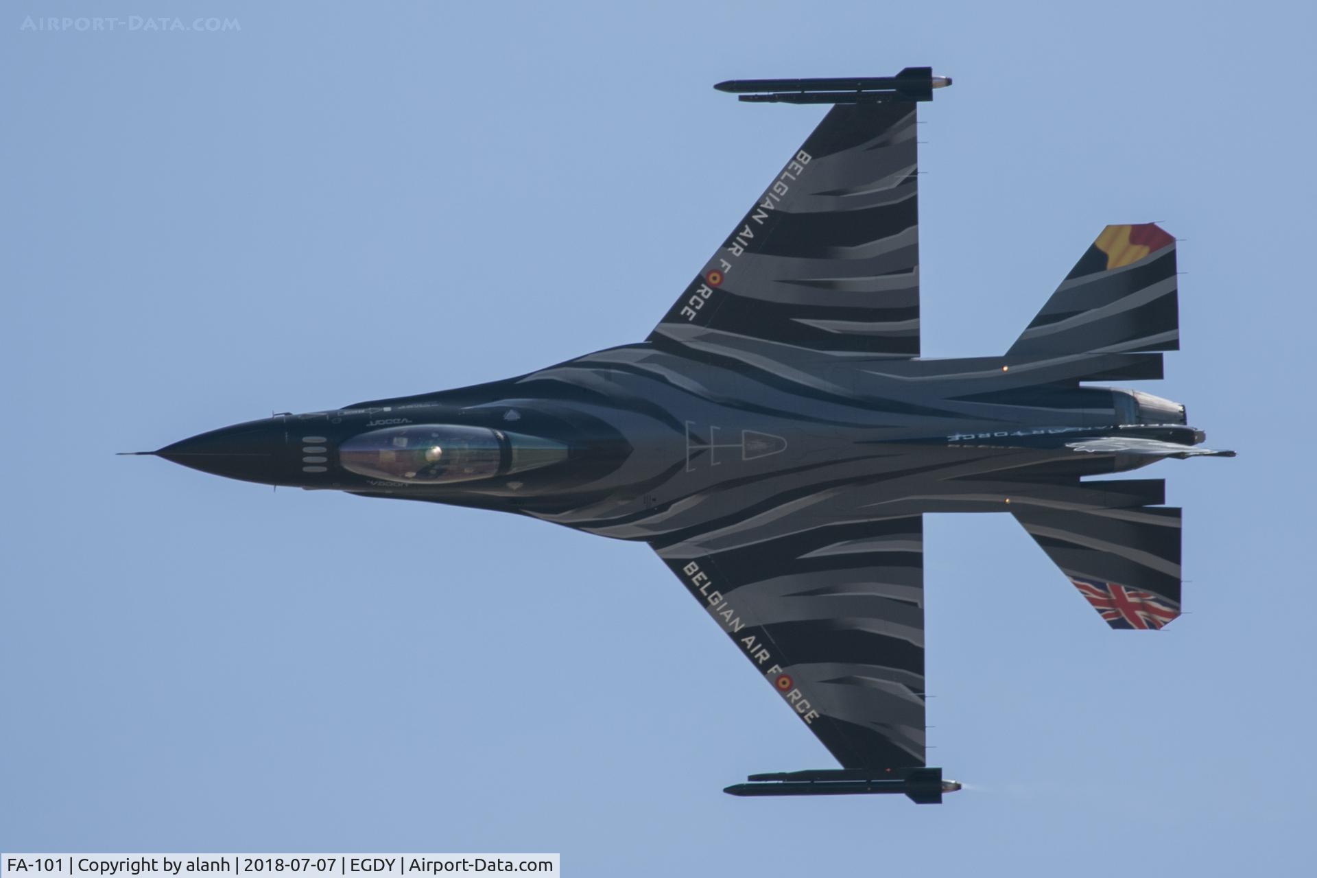 FA-101, SABCA F-16AM Fighting Falcon C/N 6H-101, Dark Falcon scheme for 2018 Belgian AF F-16 display team has nice UK & Belgian national flag details