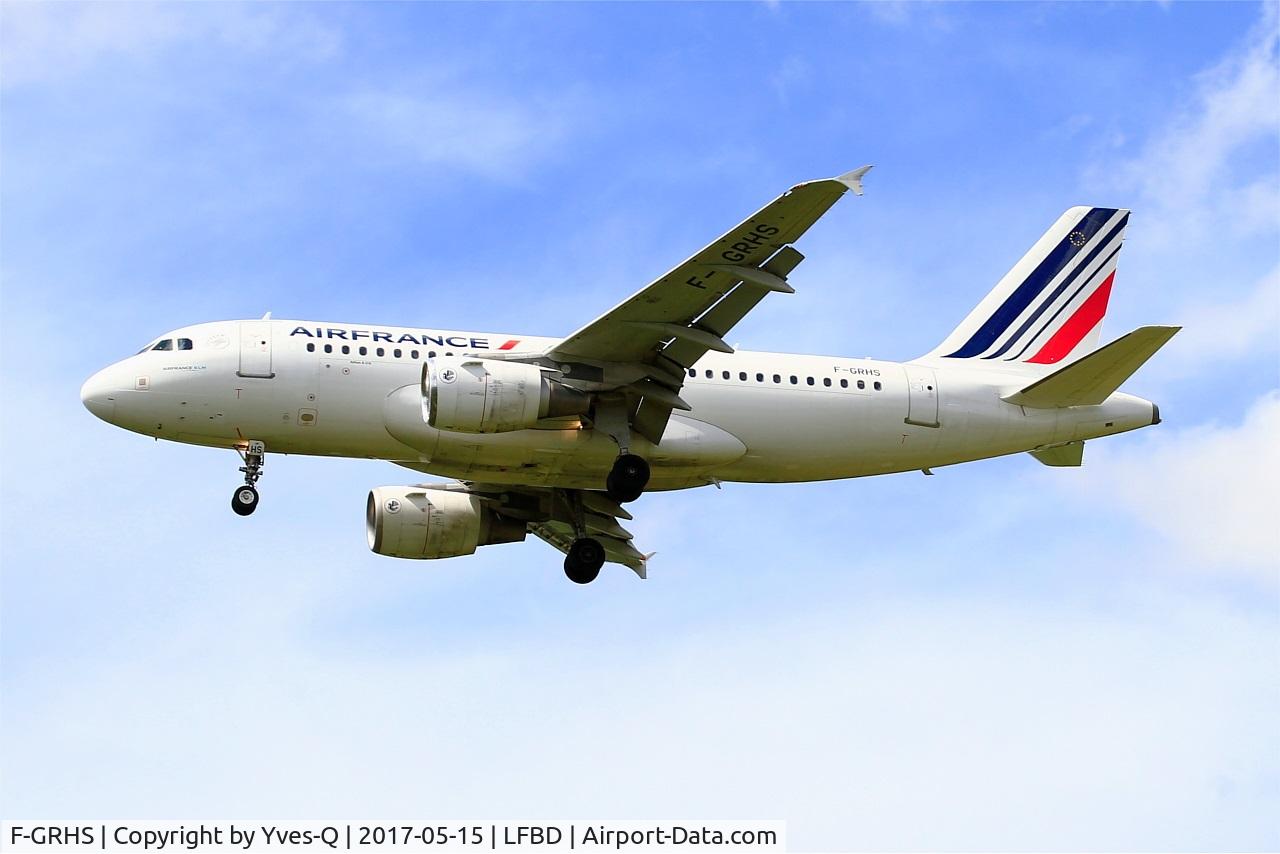 F-GRHS, 2001 Airbus A319-111 C/N 1444, Airbus A319-111, On final rwy 23, Bordeaux-Mérignac airport (LFBD-BOD)