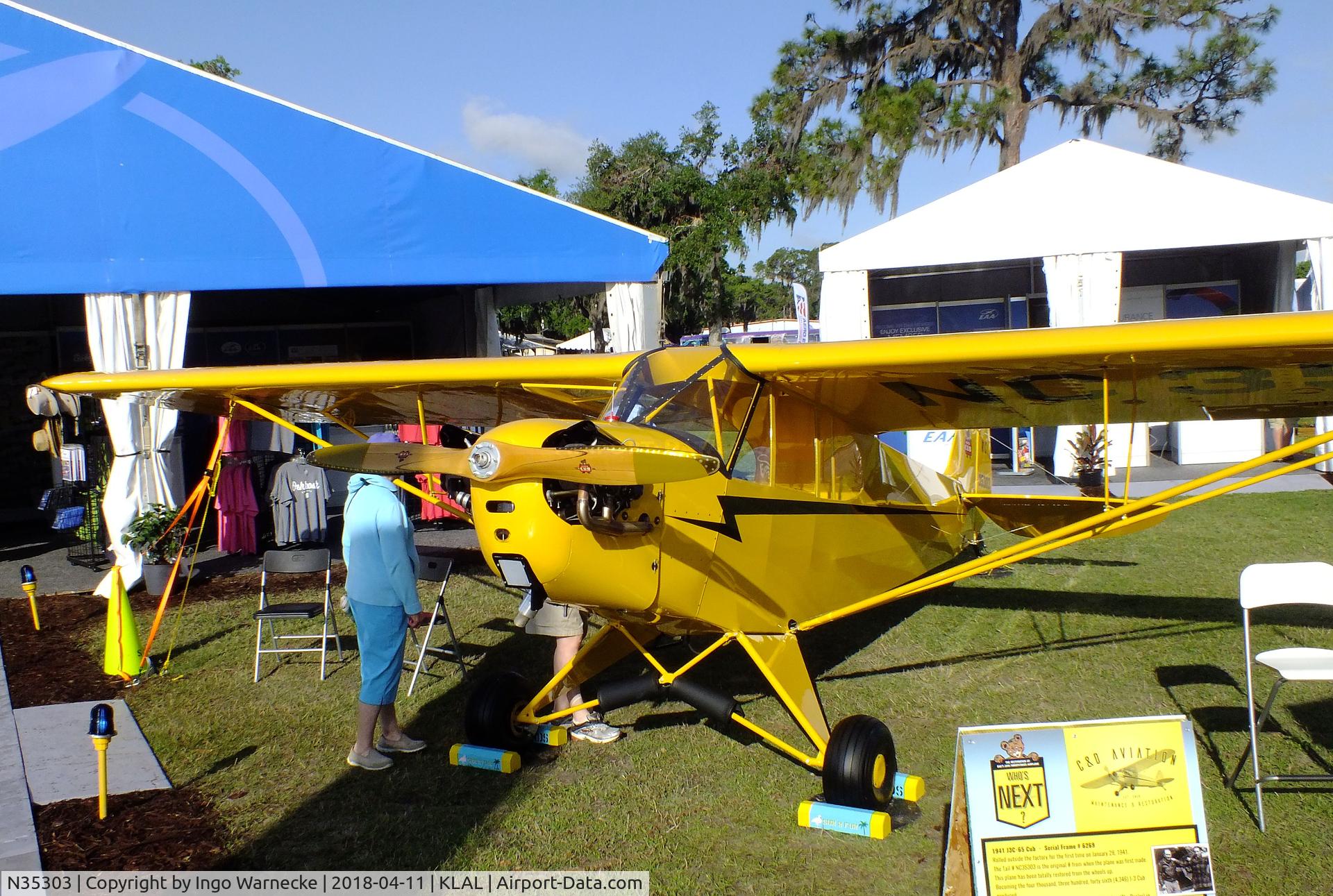 N35303, 1941 Piper J3C-65 Cub C/N 6269, Piper J3C-65 Cub at 2018 Sun 'n Fun, Lakeland FL