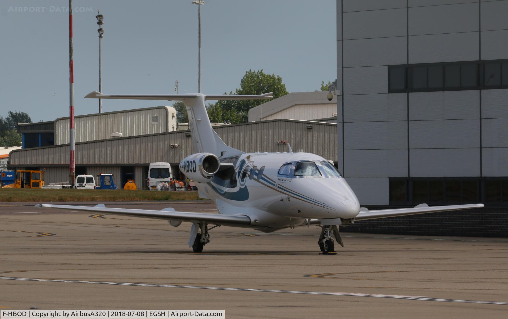 F-HBOD, 2017 Embraer EMB-500 Phenom 100 C/N 50000366, parked on saxon ramp