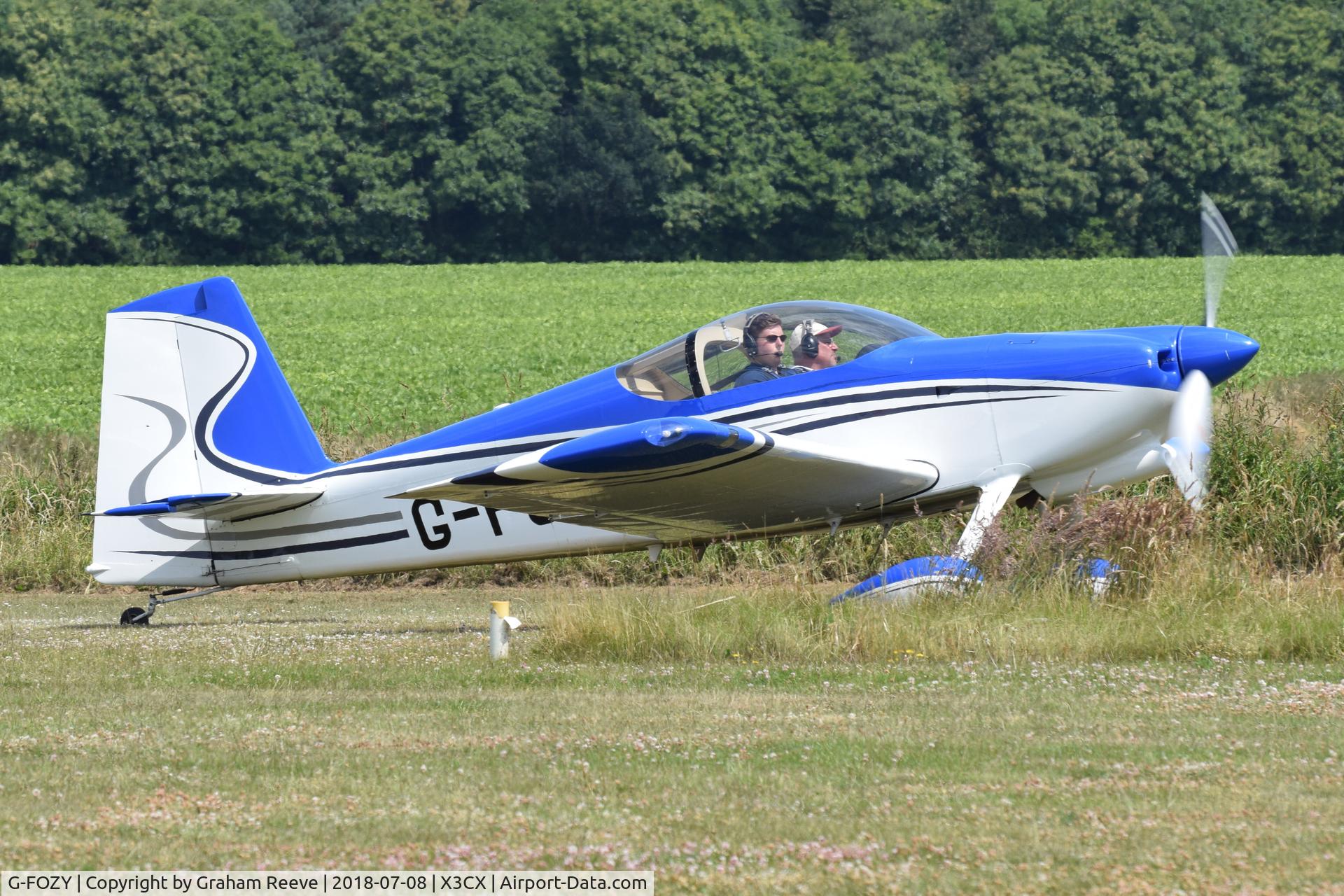 G-FOZY, 2012 Vans RV-7 C/N PFA 323-14150, Just landed at Northrepps.