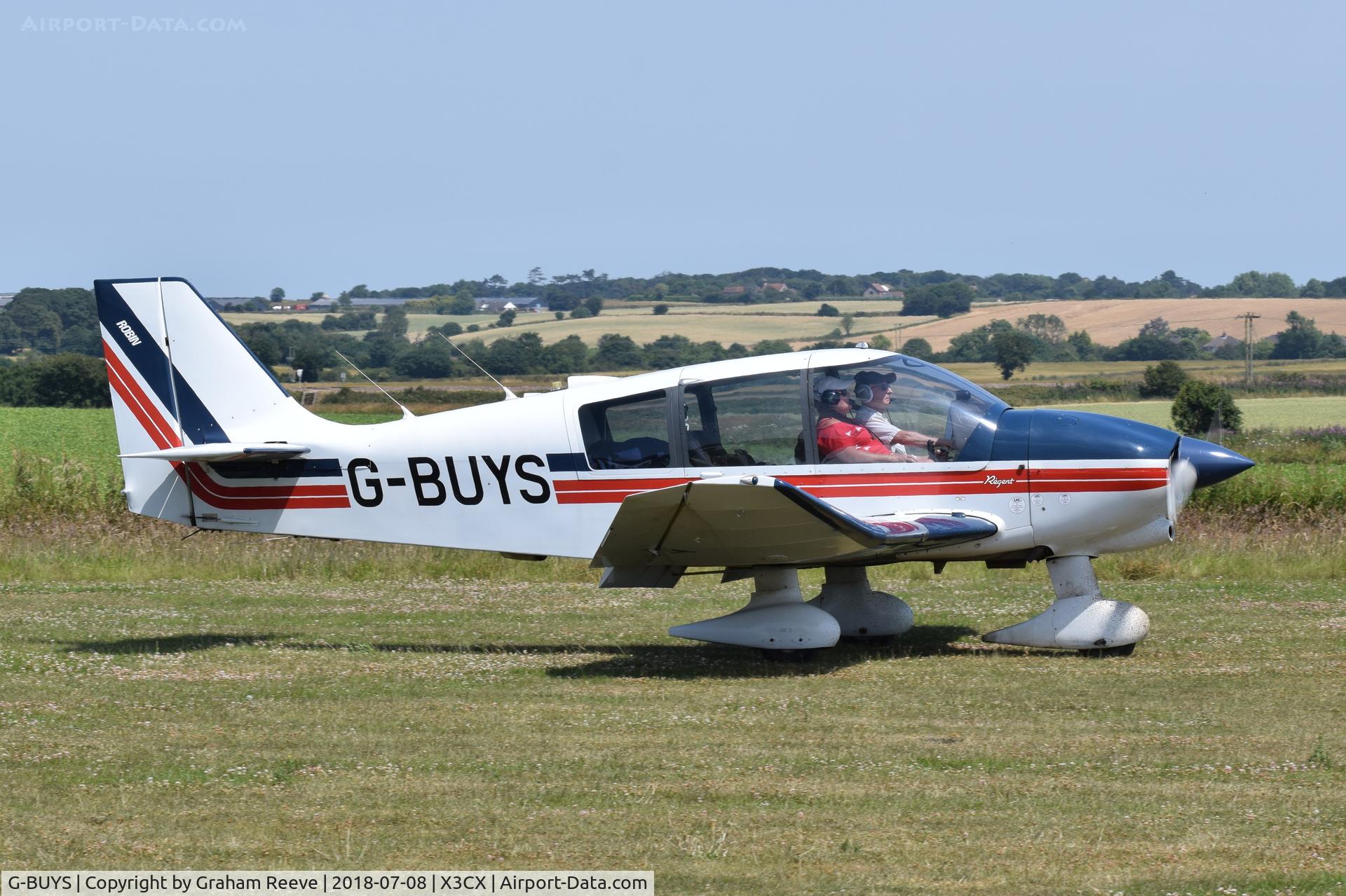 G-BUYS, 1993 Robin DR-400-180 Regent Regent C/N 2197, Just landed at Northrepps.