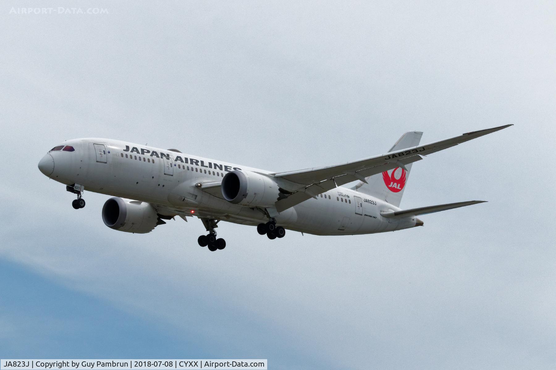 JA823J, 2013 Boeing 787-8 Dreamliner C/N 34833, Landing on 26R
