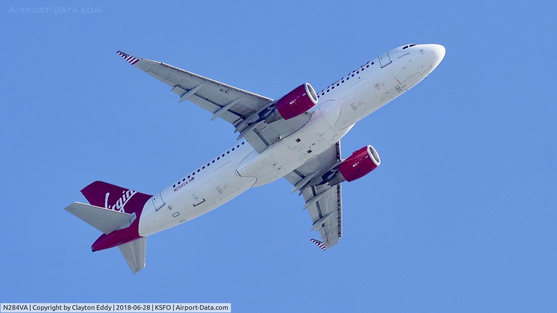 N284VA, 2015 Airbus A320-214 C/N 6835, SFO 2018.
