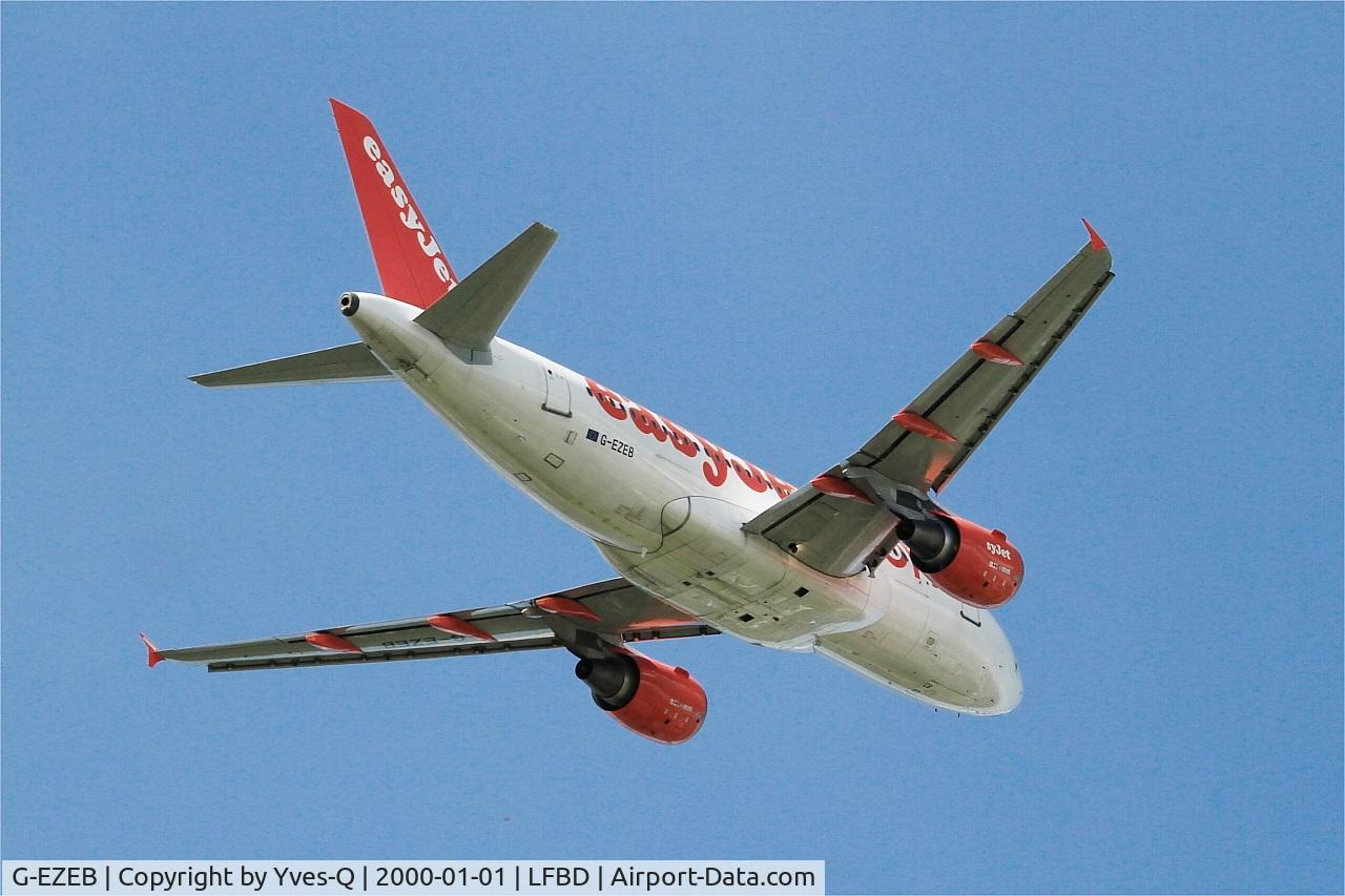 G-EZEB, 2004 Airbus A319-111 C/N 2120, Airbus A319-111, Take off rwy 05, Bordeaux-Mérignac airport (LFBD-BOD)