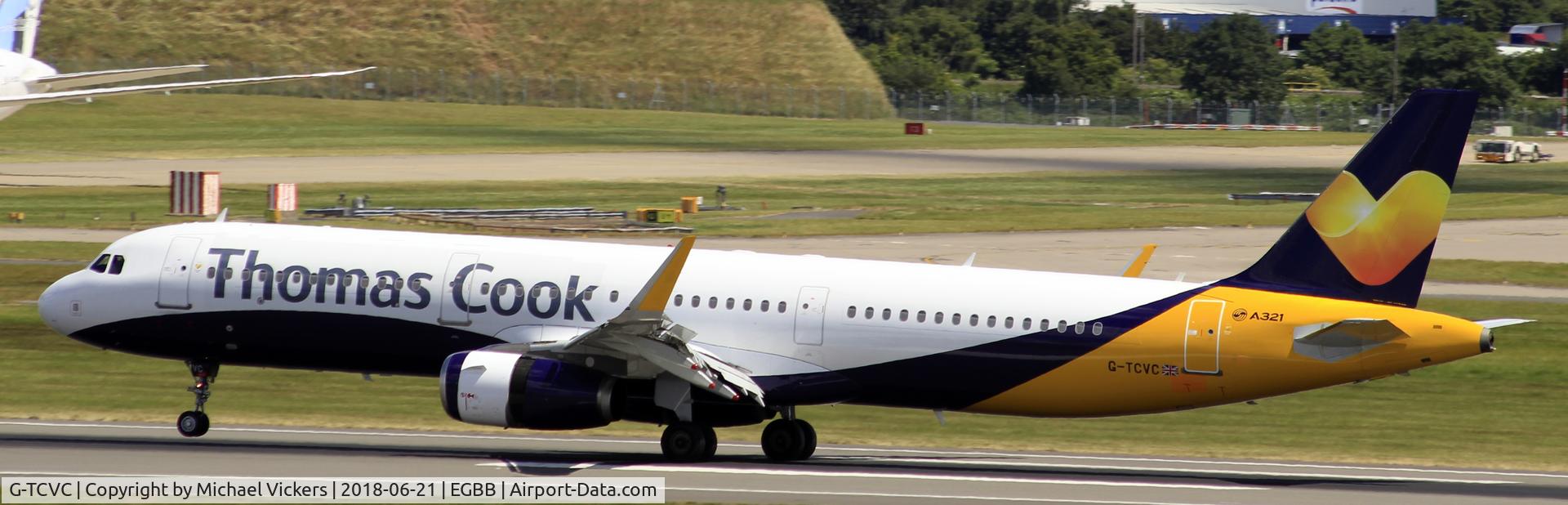 G-TCVC, 2014 Airbus A321-231 C/N 6059, Landing at BHX