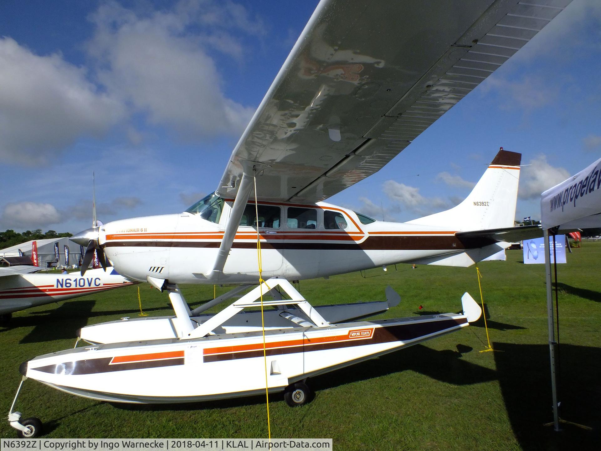 N6392Z, 1981 Cessna U206G Stationair C/N U20606264, Cessna U206G Super Skywagon on amphibious floats at 2018 Sun 'n Fun, Lakeland FL