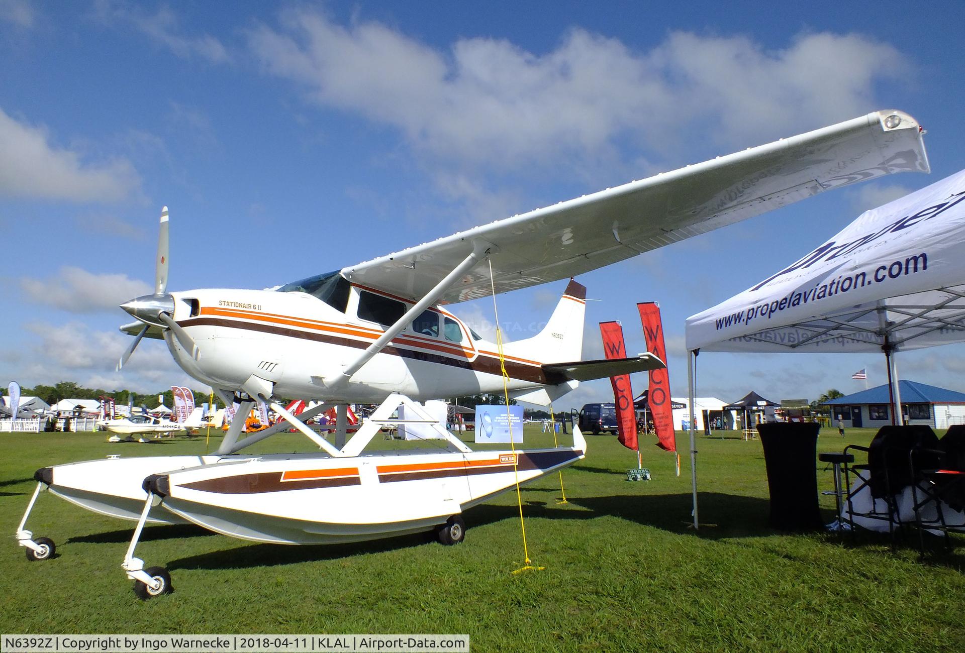 N6392Z, 1981 Cessna U206G Stationair C/N U20606264, Cessna U206G Super Skywagon on amphibious floats at 2018 Sun 'n Fun, Lakeland FL