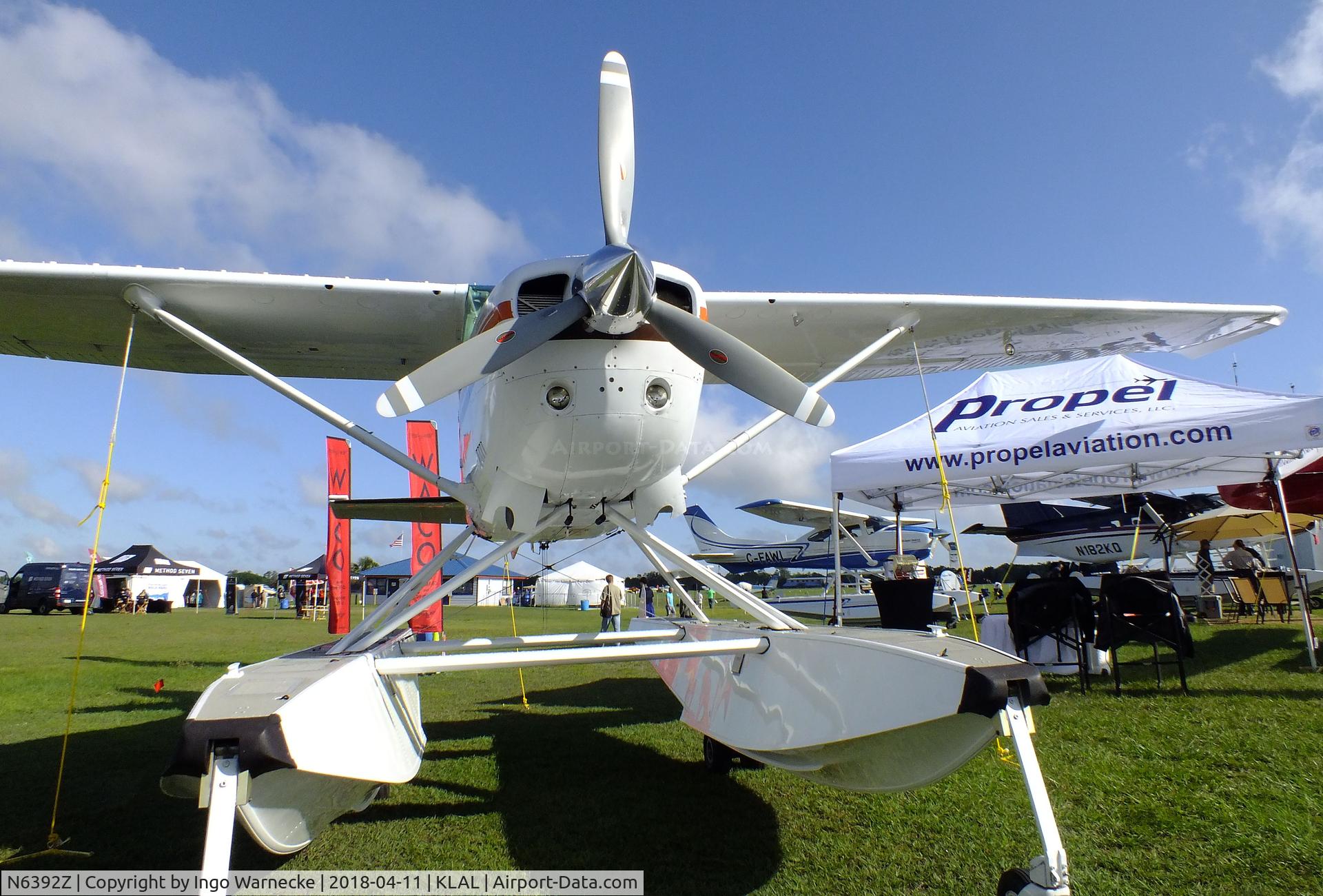 N6392Z, 1981 Cessna U206G Stationair C/N U20606264, Cessna U206G Super Skywagon on amphibious floats at 2018 Sun 'n Fun, Lakeland FL