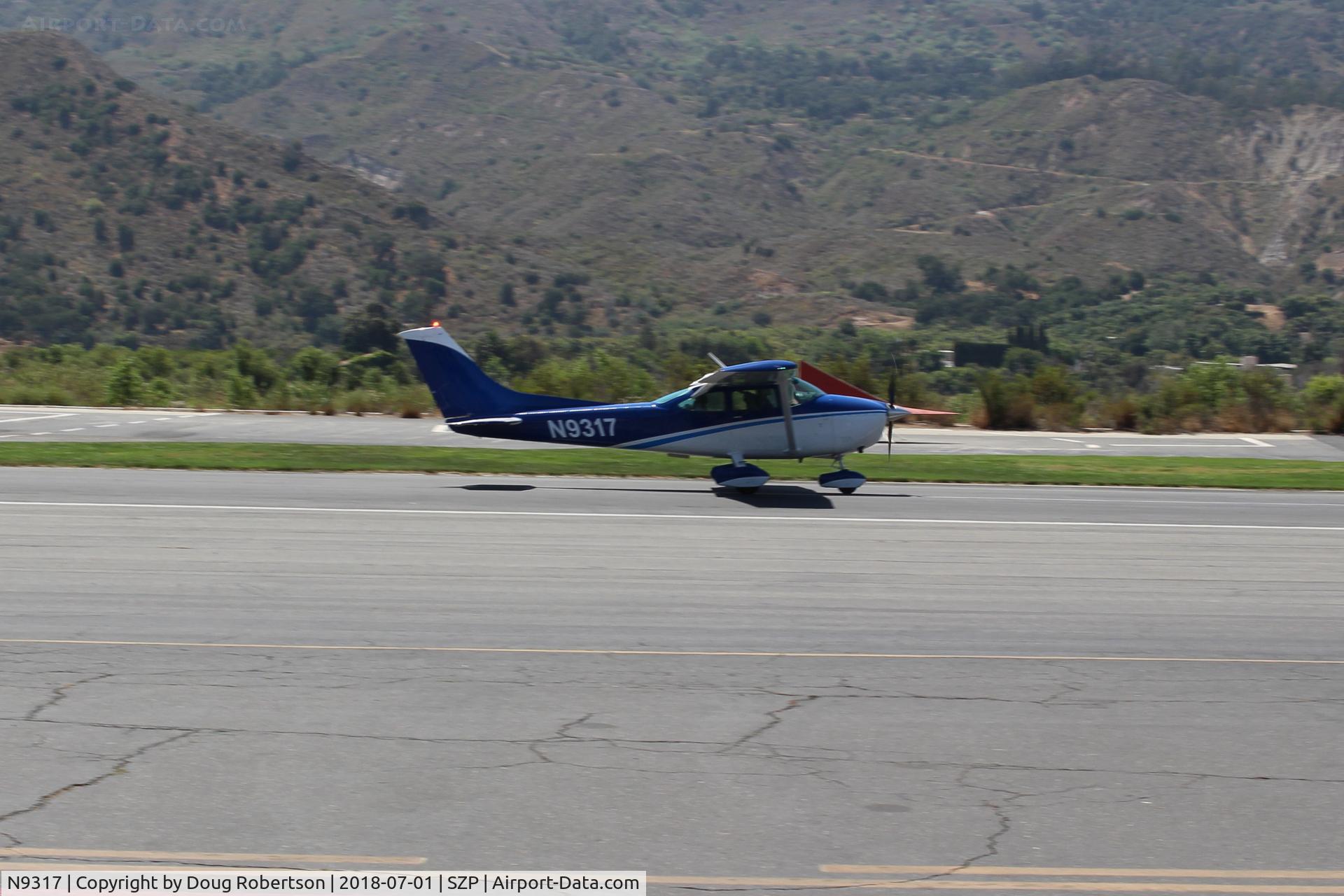 N9317, 1977 Cessna 182Q Skylane C/N 18265663, 1977 Cessna 182Q  SKYLANE, Continental O-470-U 230 Hp, takeoff roll Rwy 22