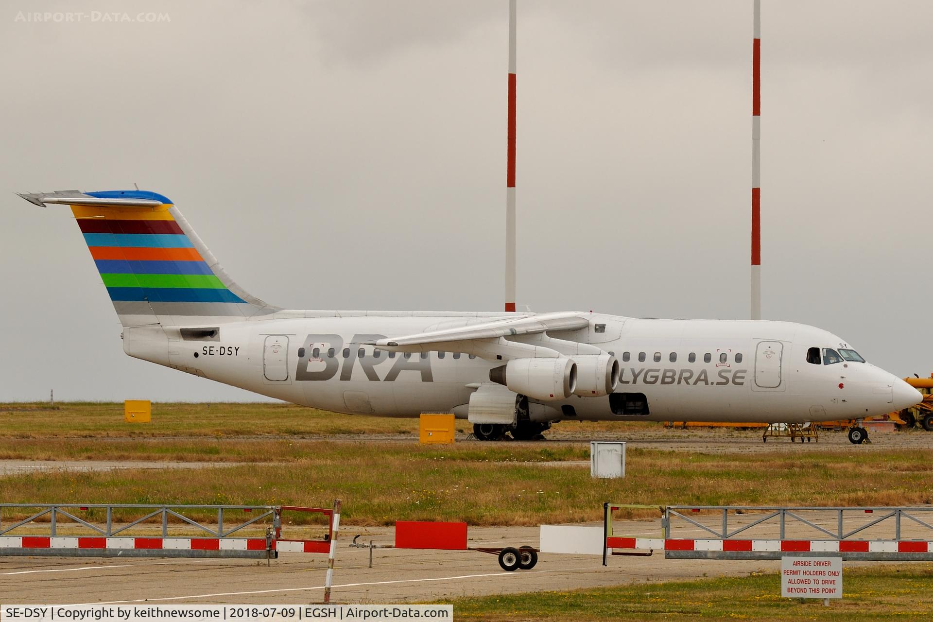 SE-DSY, 1995 British Aerospace Avro 146-RJ100 C/N E3263, Awaiting maintenance.