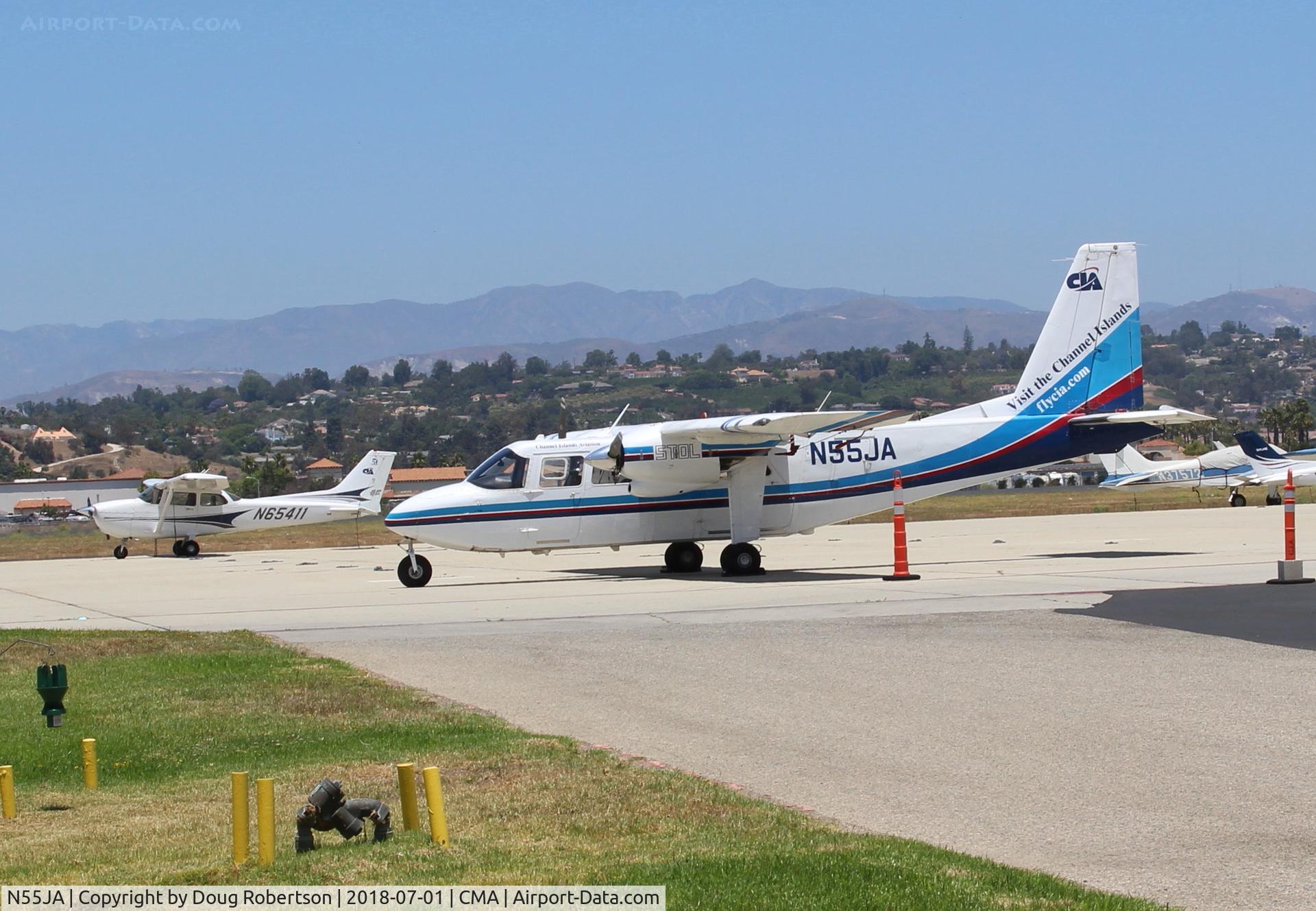 N55JA, 1971 Britten-Norman BN-2A-8 Islander C/N 295, 1971 Britten-Norman BN-2A-8 ISLANDER, two Lycoming O-540-E4C5 260 Hp each. Twelve seats. (Northern) Channel Islands tours offered by Channel Islands Aviation-Cessna FBO.