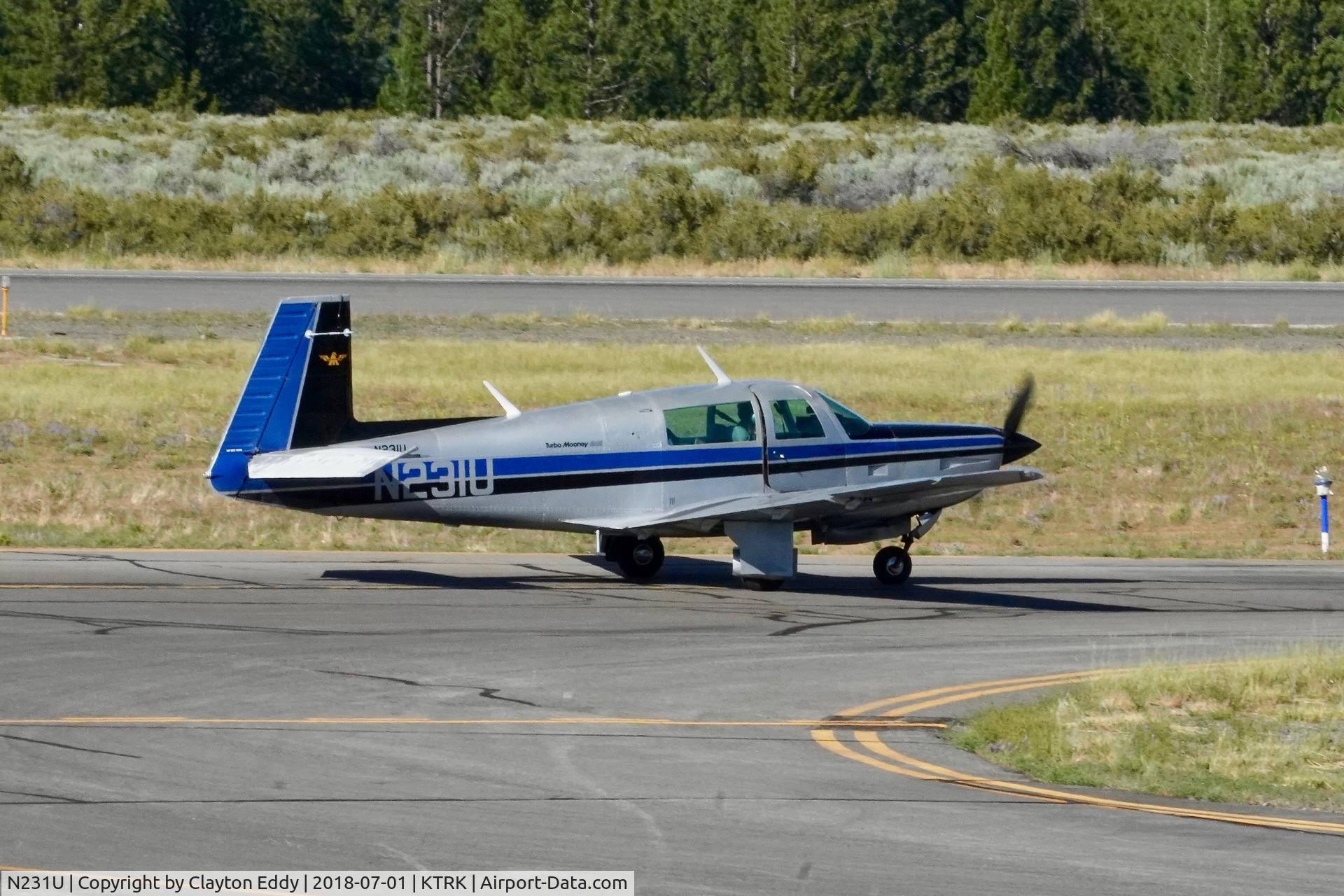 N231U, 1980 Mooney M20K C/N 25-0384, Truckee Airport California 2018.