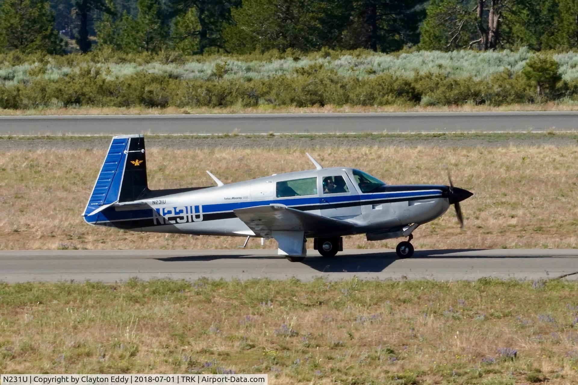 N231U, 1980 Mooney M20K C/N 25-0384, Truckee Airport California 2018.