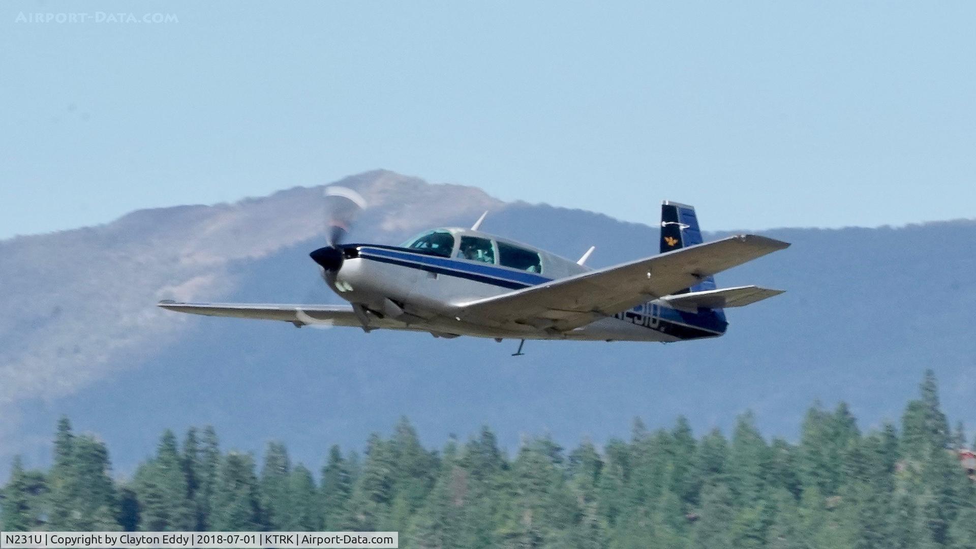 N231U, 1980 Mooney M20K C/N 25-0384, Truckee Airport California 2018.