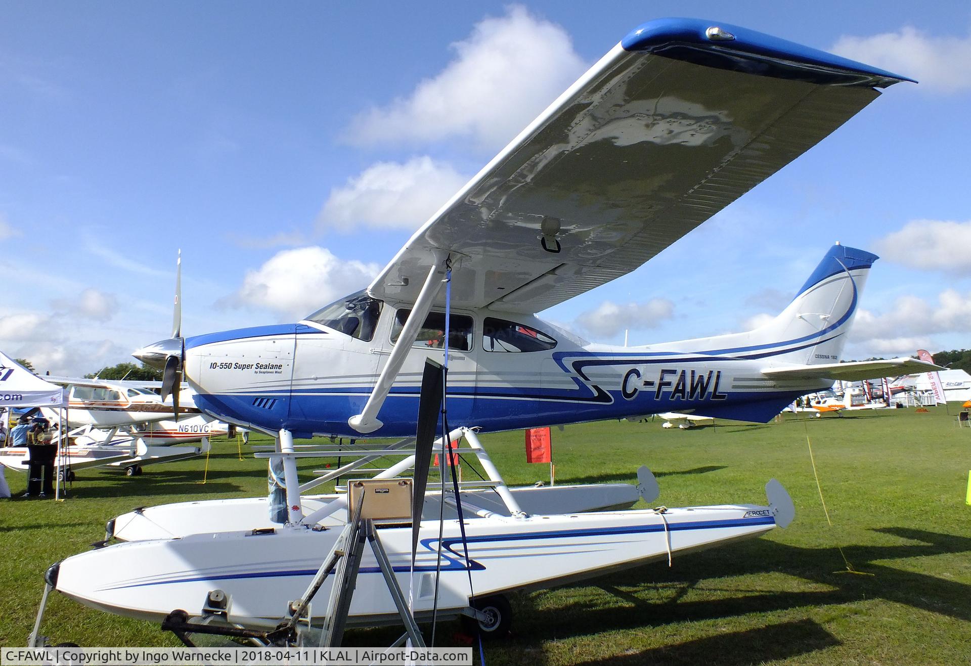 C-FAWL, 1986 Cessna 182R Skylane C/N 18268547, Cessna 182R Skylane 'Super Sealane' on amphibious floats at 2018 Sun 'n Fun, Lakeland FL