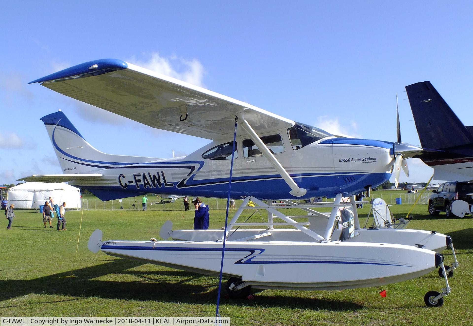 C-FAWL, 1986 Cessna 182R Skylane C/N 18268547, Cessna 182R Skylane 'Super Sealane' on amphibious floats at 2018 Sun 'n Fun, Lakeland FL