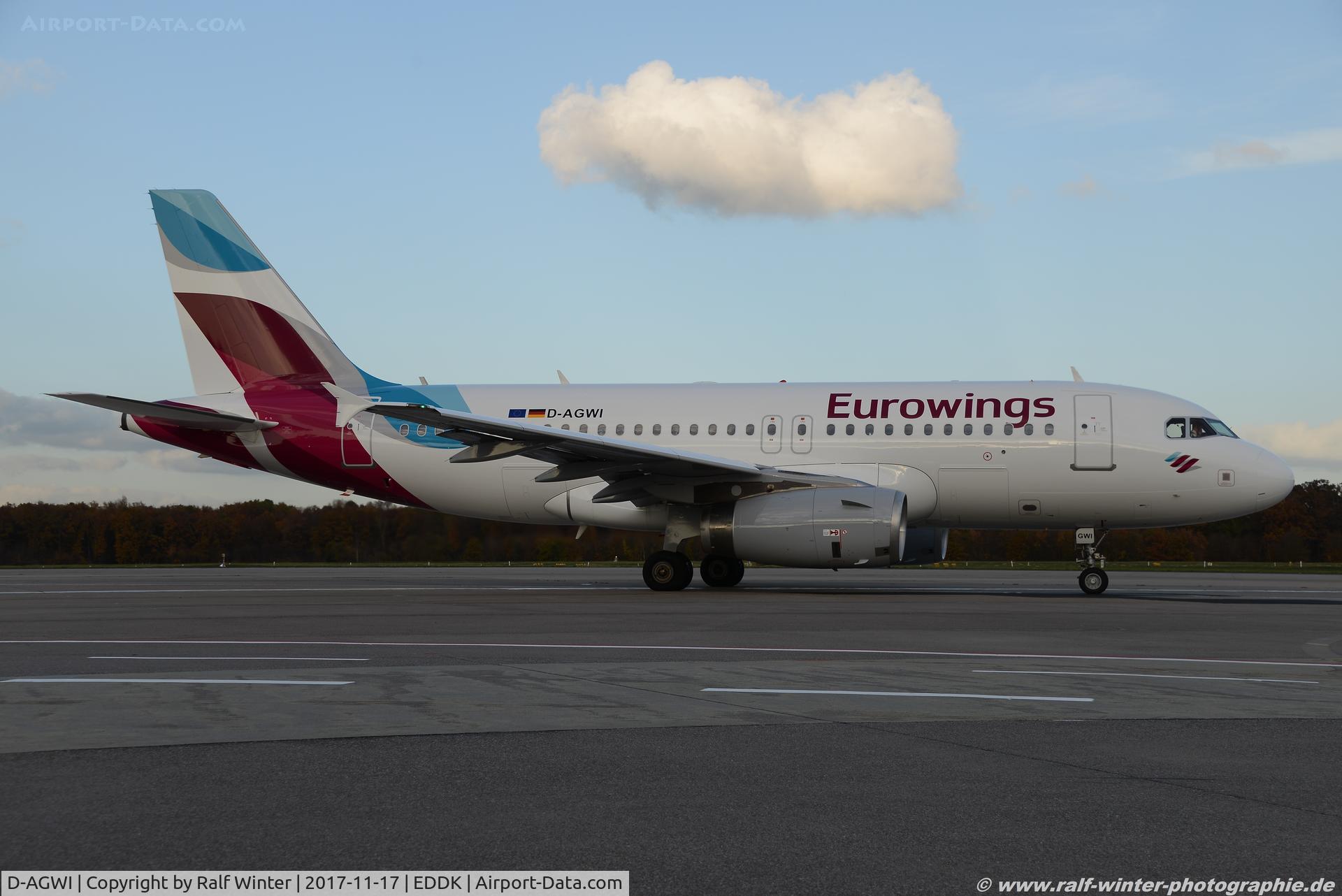 D-AGWI, 2008 Airbus A319-132 C/N 3358, Airbus A319-132 - EW EWE Eurowings Europe opby Germanwings - 3358 - D-AGWI - 17.11.2017 - CGN