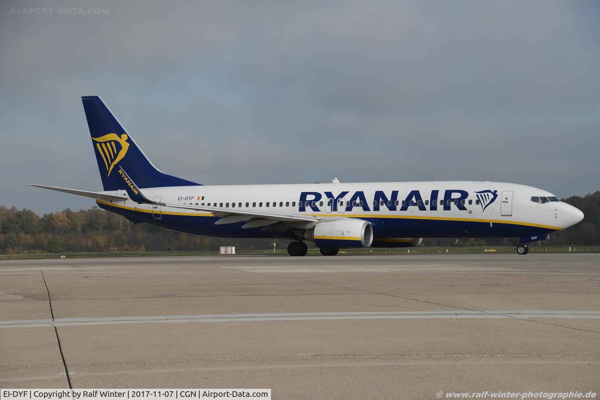 EI-DYF, 2008 Boeing 737-8AS C/N 36569, Boeing 737-8AS(W) - Ryanair - 36569 - EI-DYF - 07.11.2017 - CGN