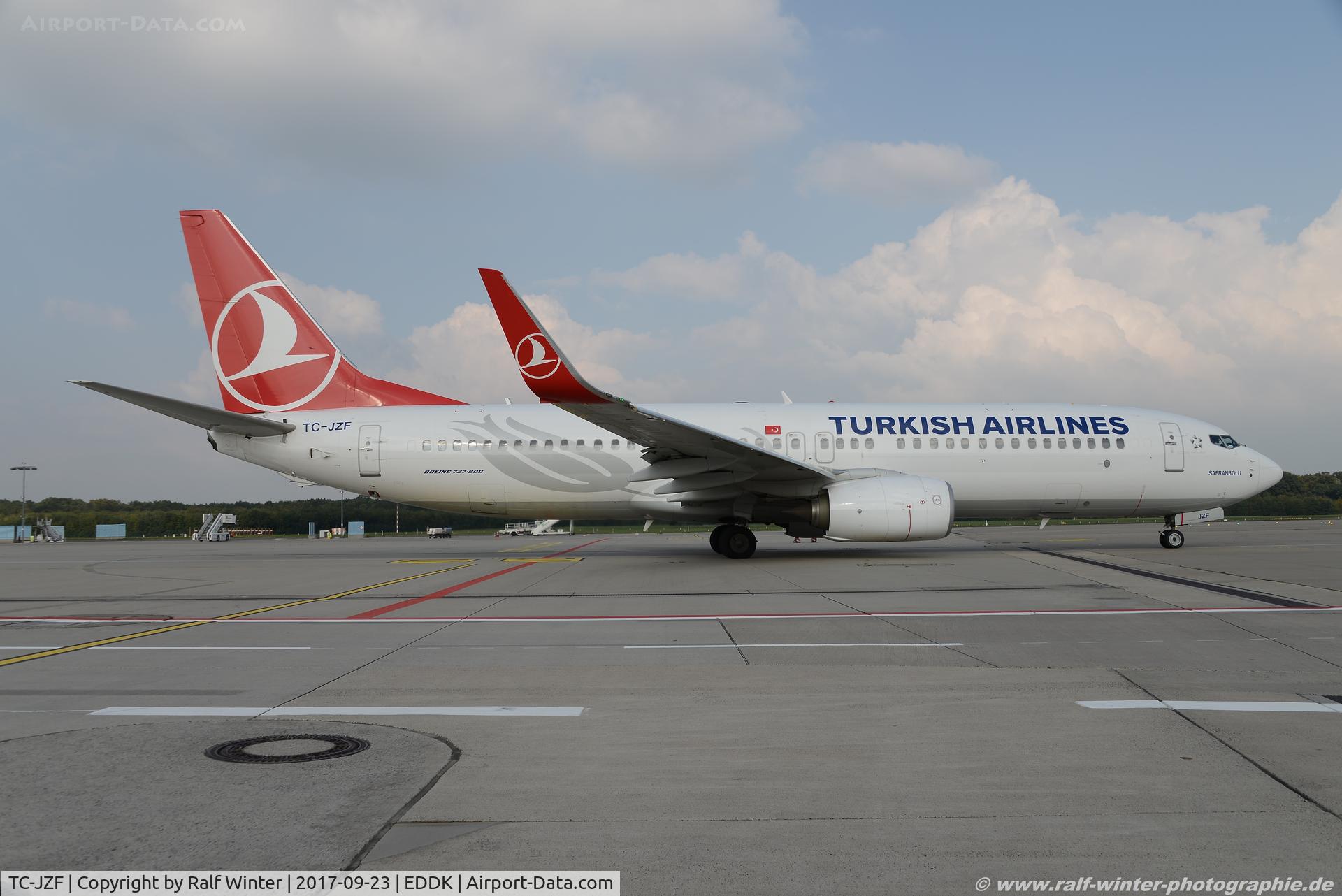 TC-JZF, 2016 Boeing 737-8F2 C/N 60027, Boeing 737-8F2(W) - TK THY Turkish Airlines 'Safranbolu' - 60027 - TC-JZF - 23.09.2017 - CGN