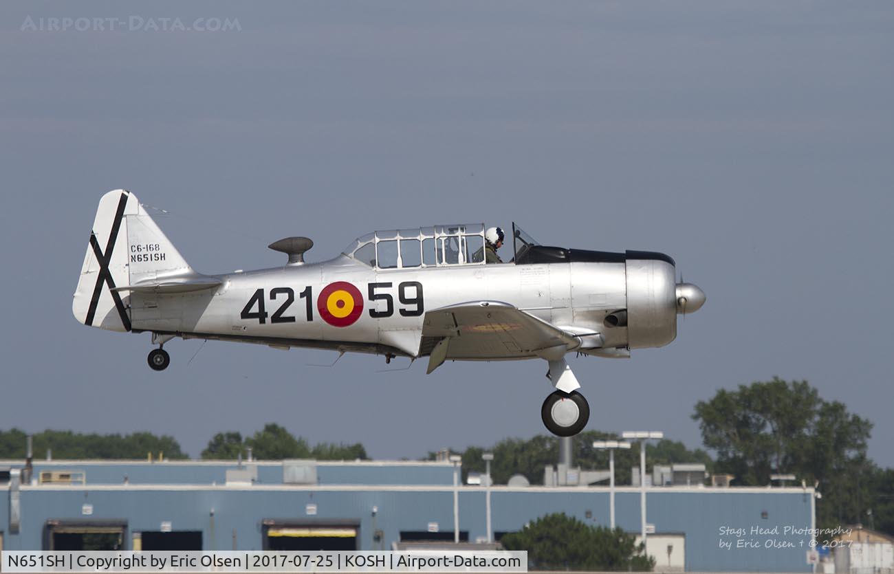 N651SH, 1944 North American T-6G Texan C/N 168-409, T-6G landing at Oshkosh