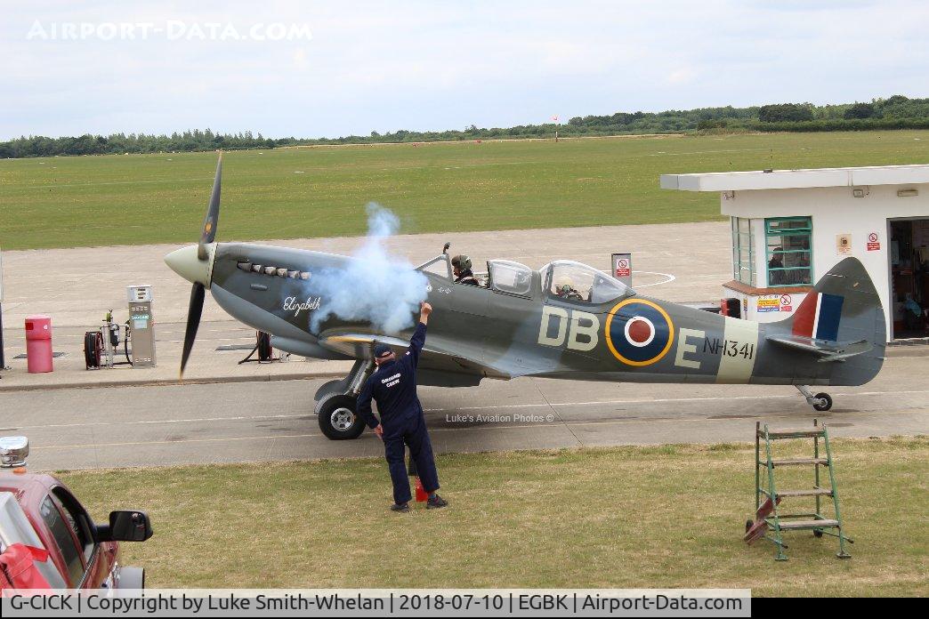 G-CICK, 1944 Supermarine 361 Spitfire LF.IXe C/N CBAF 8912, At Sywell Aerodrome.
