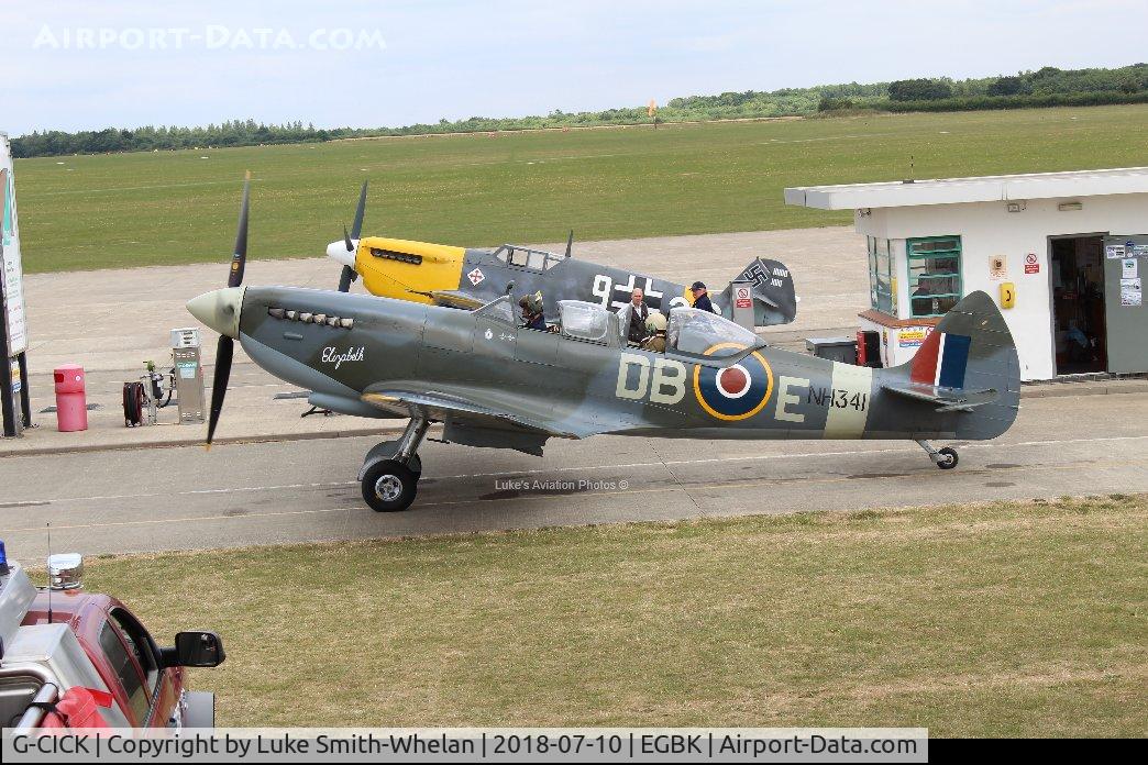 G-CICK, 1944 Supermarine 361 Spitfire LF.IXe C/N CBAF 8912, At Sywell Aerodrome.
