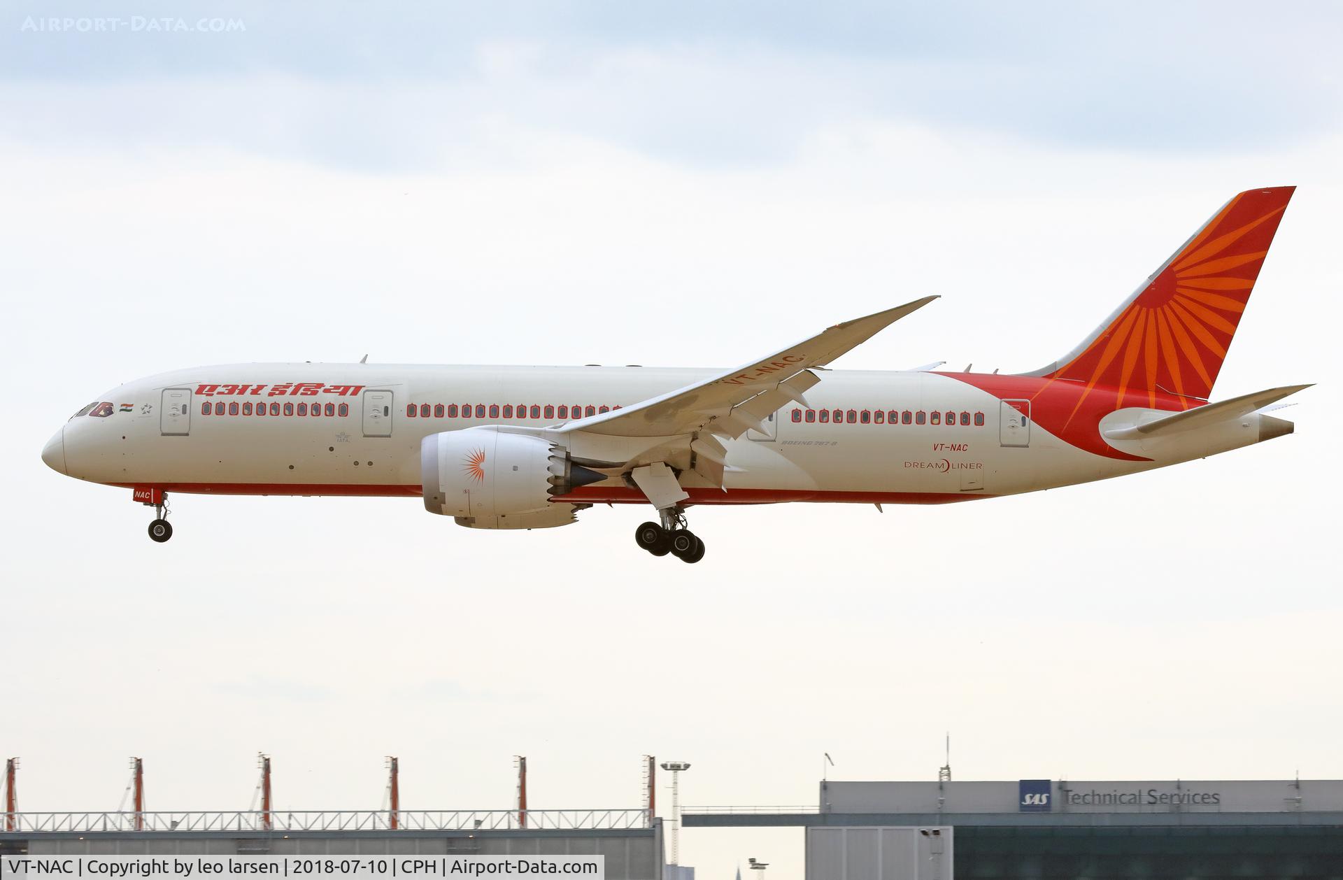 VT-NAC, 2017 Boeing 787-8 Dreamliner Dreamliner C/N 36299, Copenhagen 10.7.2018 L/D R-22R