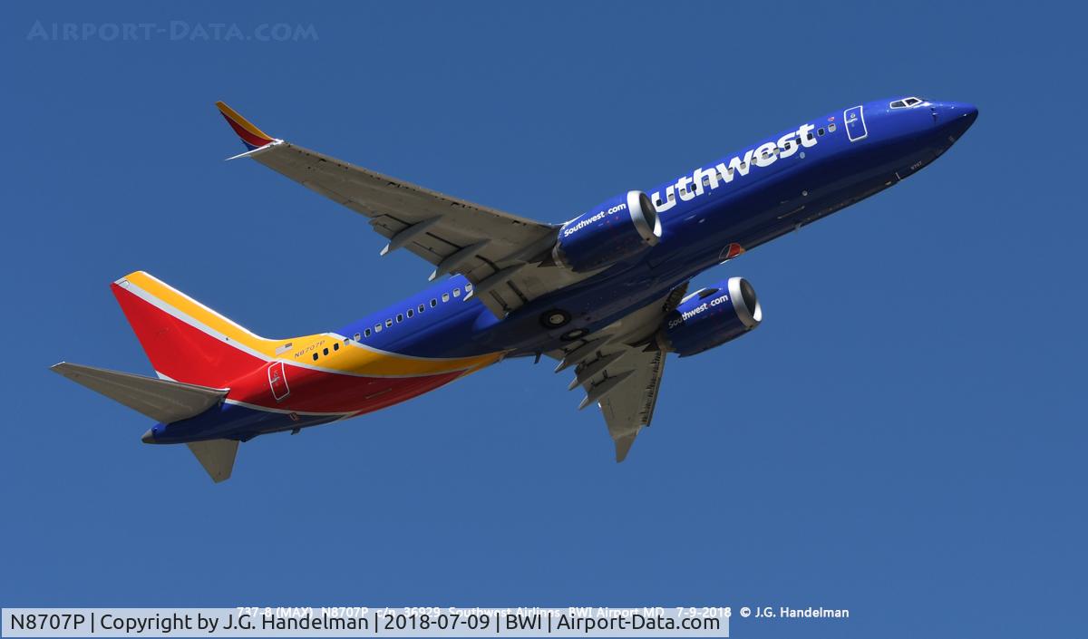N8707P, Boeing 737-8 C/N 36929, 737-8 MAX at BWI.