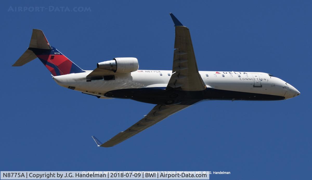 N8775A, 2003 Canadair CRJ-440 (CL-600-2B19) Regional Jet C/N 7775, On its way at BWI.