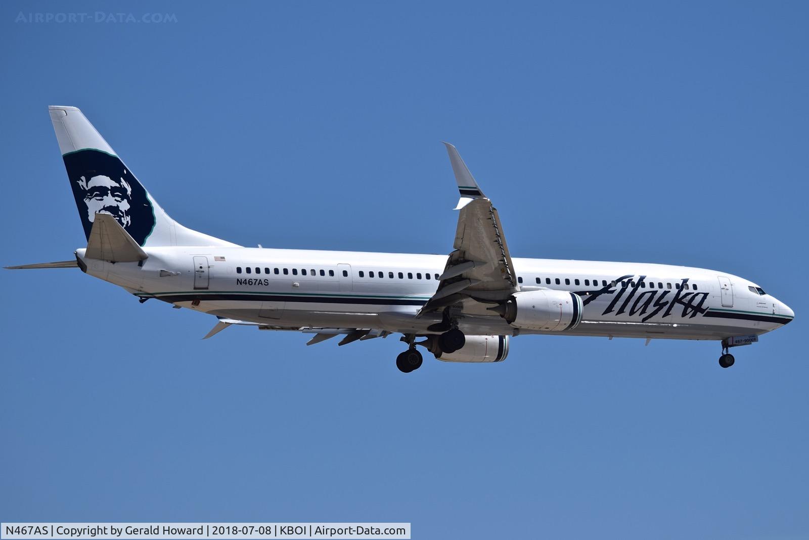 N467AS, 2014 Boeing 737-990/ER C/N 36362, Landing RWY 10L.