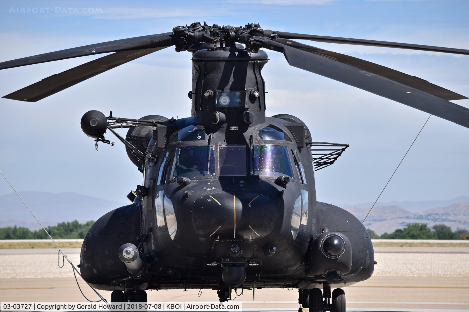 03-03727, 2003 Boeing MH-47G Chinook C/N M.3727, 160th Special Operations Aviation Regiment (SOAR)
“Night Stalkers”, 4th BN, Joint Base Lewis-McChord, WA.