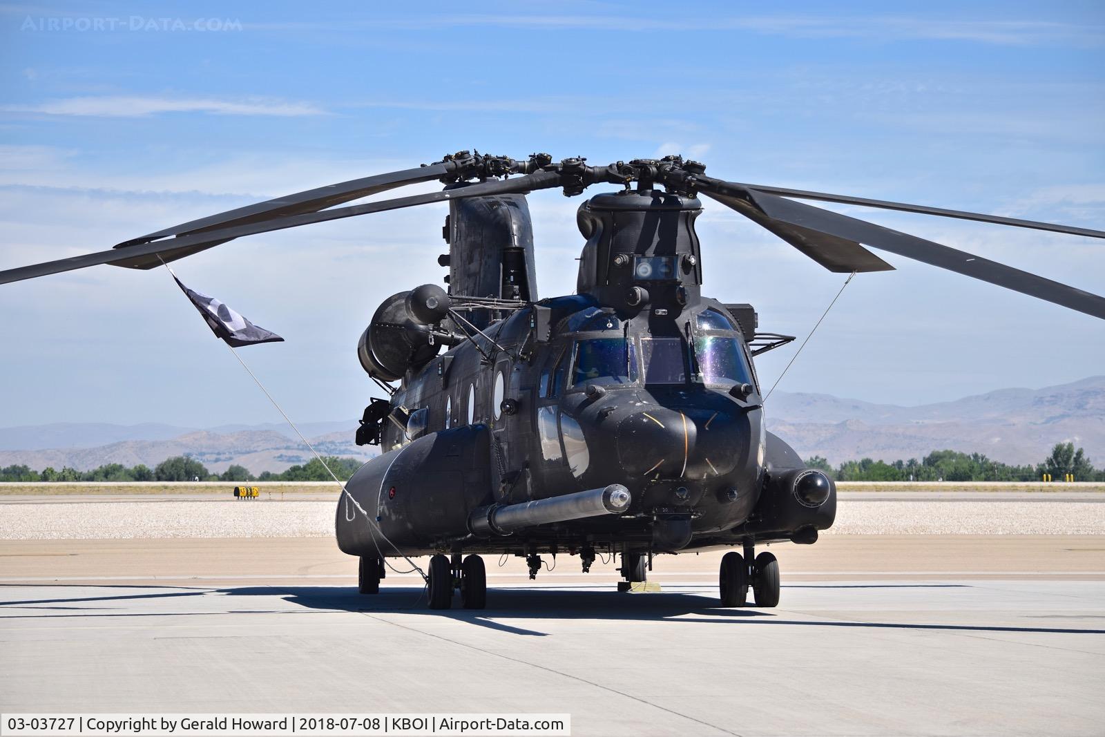 03-03727, 2003 Boeing MH-47G Chinook C/N M.3727, 160th Special Operations Aviation Regiment (SOAR)
“Night Stalkers”, 4th BN, Joint Base Lewis-McChord, WA.