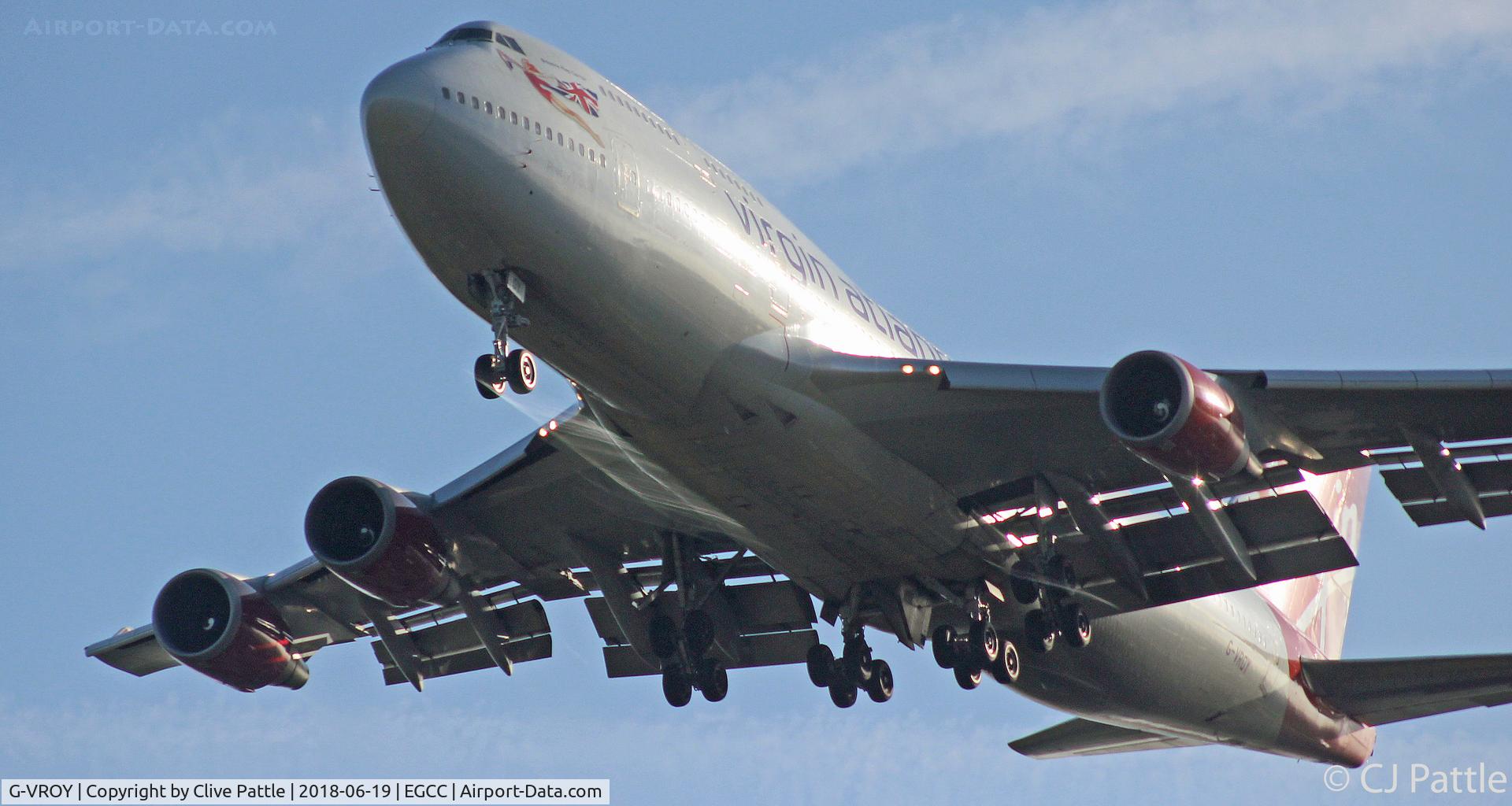 G-VROY, 2001 Boeing 747-443 C/N 32340, Landing at EGCC
