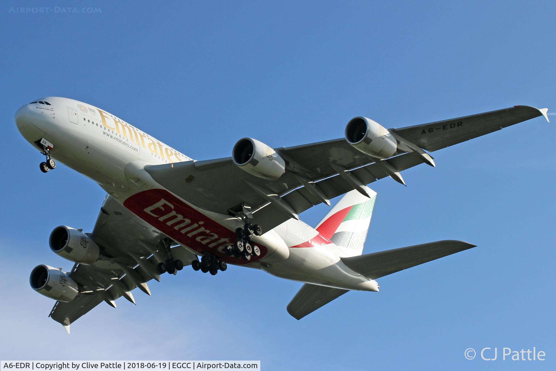 A6-EDR, 2011 Airbus A380-861 C/N 083, Landing at EGCC