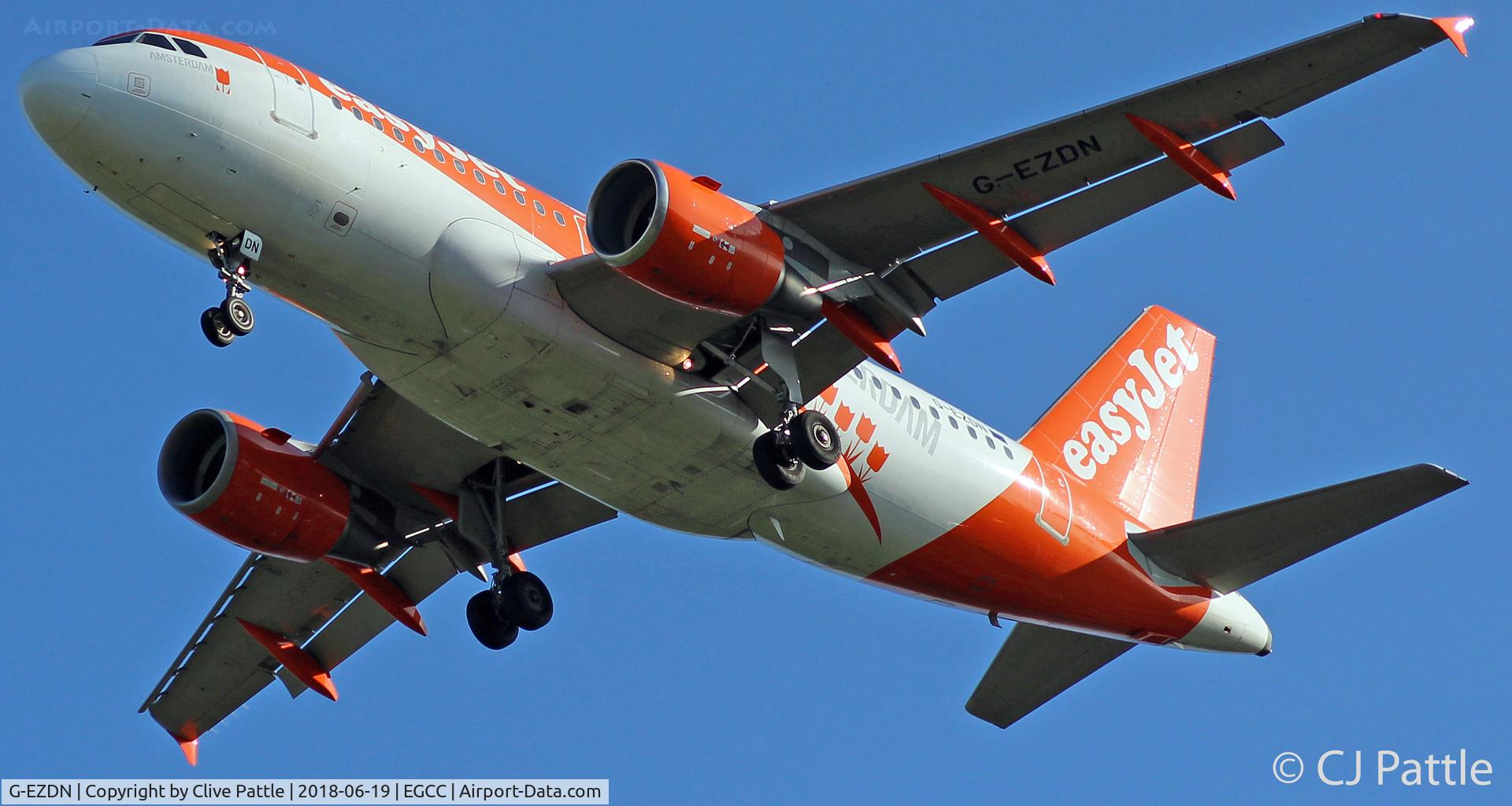 G-EZDN, 2008 Airbus A319-111 C/N 3569, Finals to EGCC