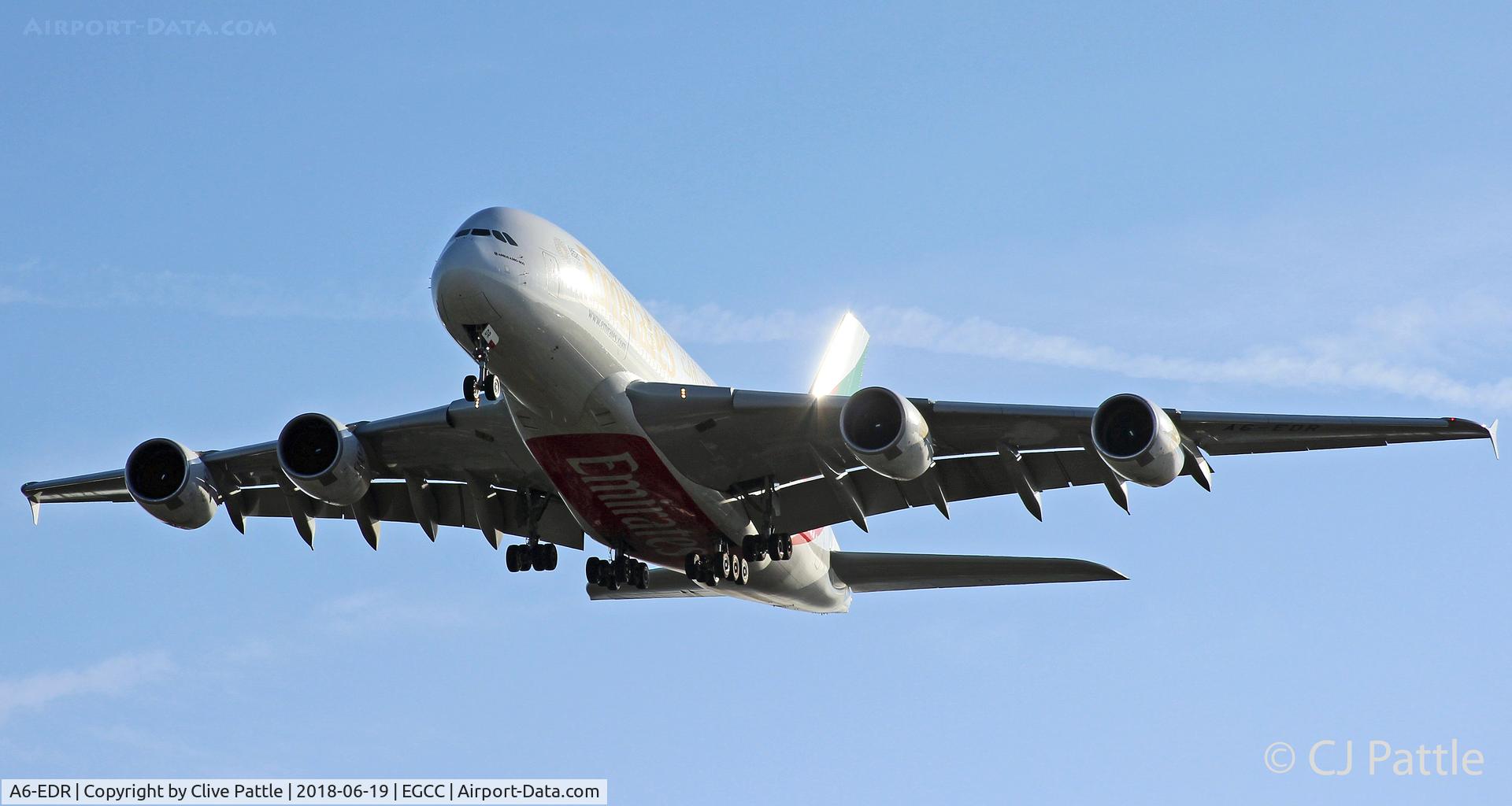 A6-EDR, 2011 Airbus A380-861 C/N 083, Finals to EGCC