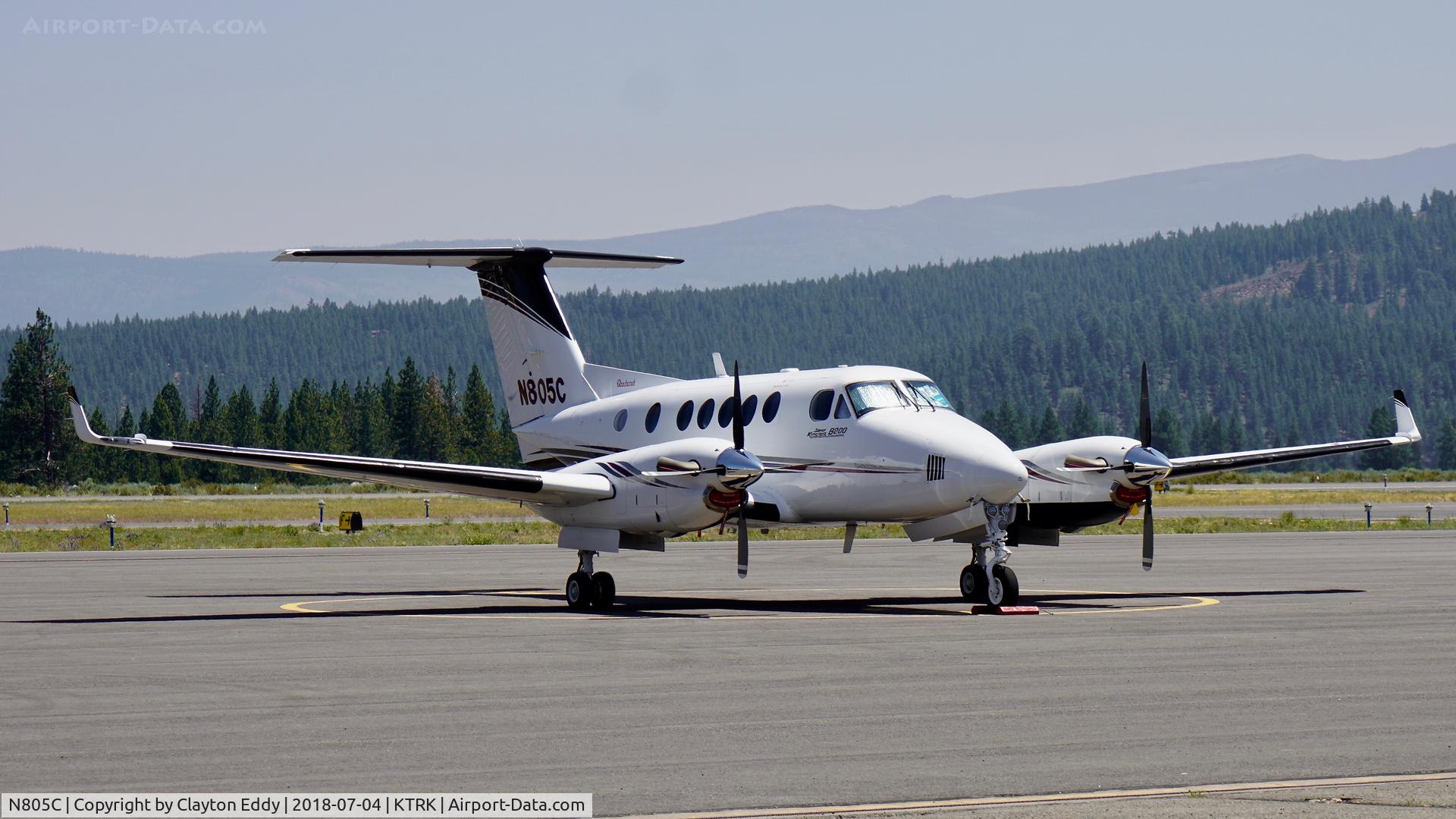 N805C, 2001 Raytheon B200 Super King Air C/N BB-1751, Truckee Airport California 2018.