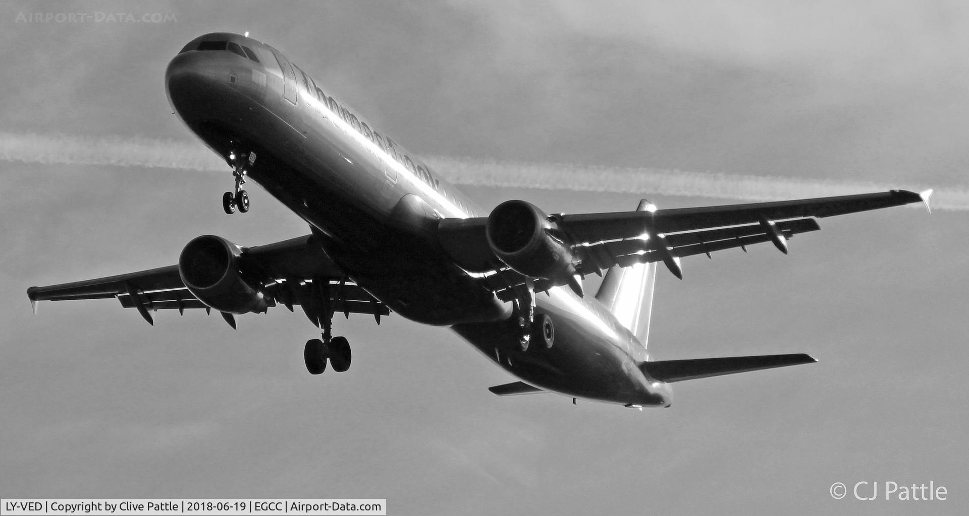 LY-VED, 2007 Airbus A321-211 C/N 3334, Landing at EGCC