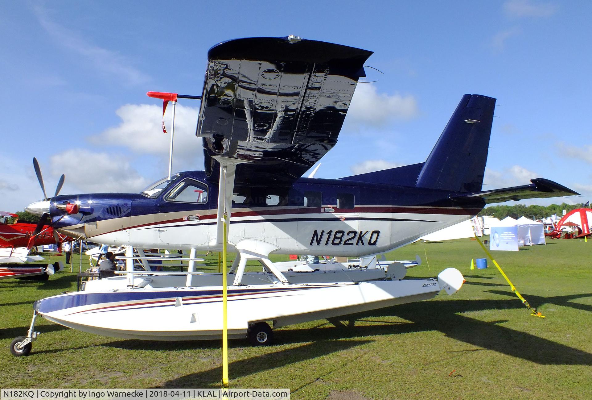 N182KQ, 2016 Quest Kodiak 100 C/N 100-0182, Quest Kodiak 100 on amphibious floats at 2018 Sun 'n Fun, Lakeland FL