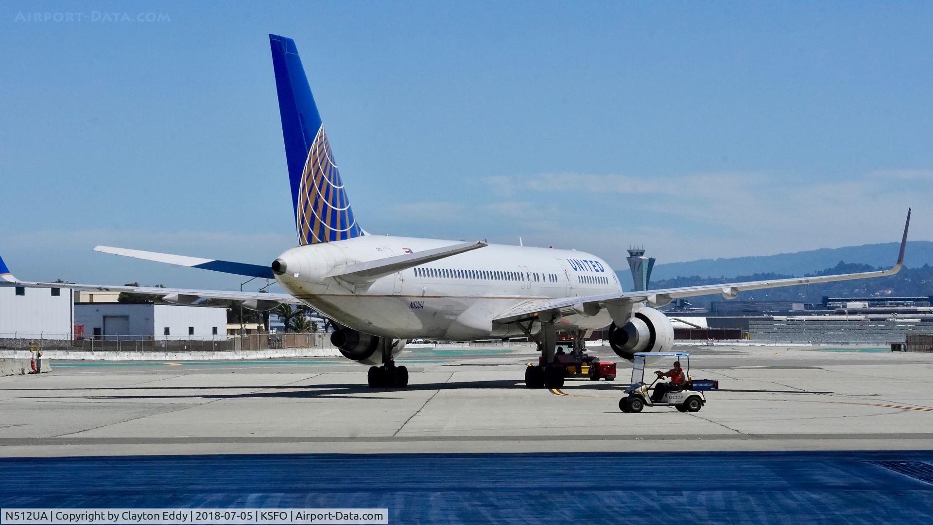 N512UA, 1990 Boeing 757-222 C/N 24809, SFO 2018.